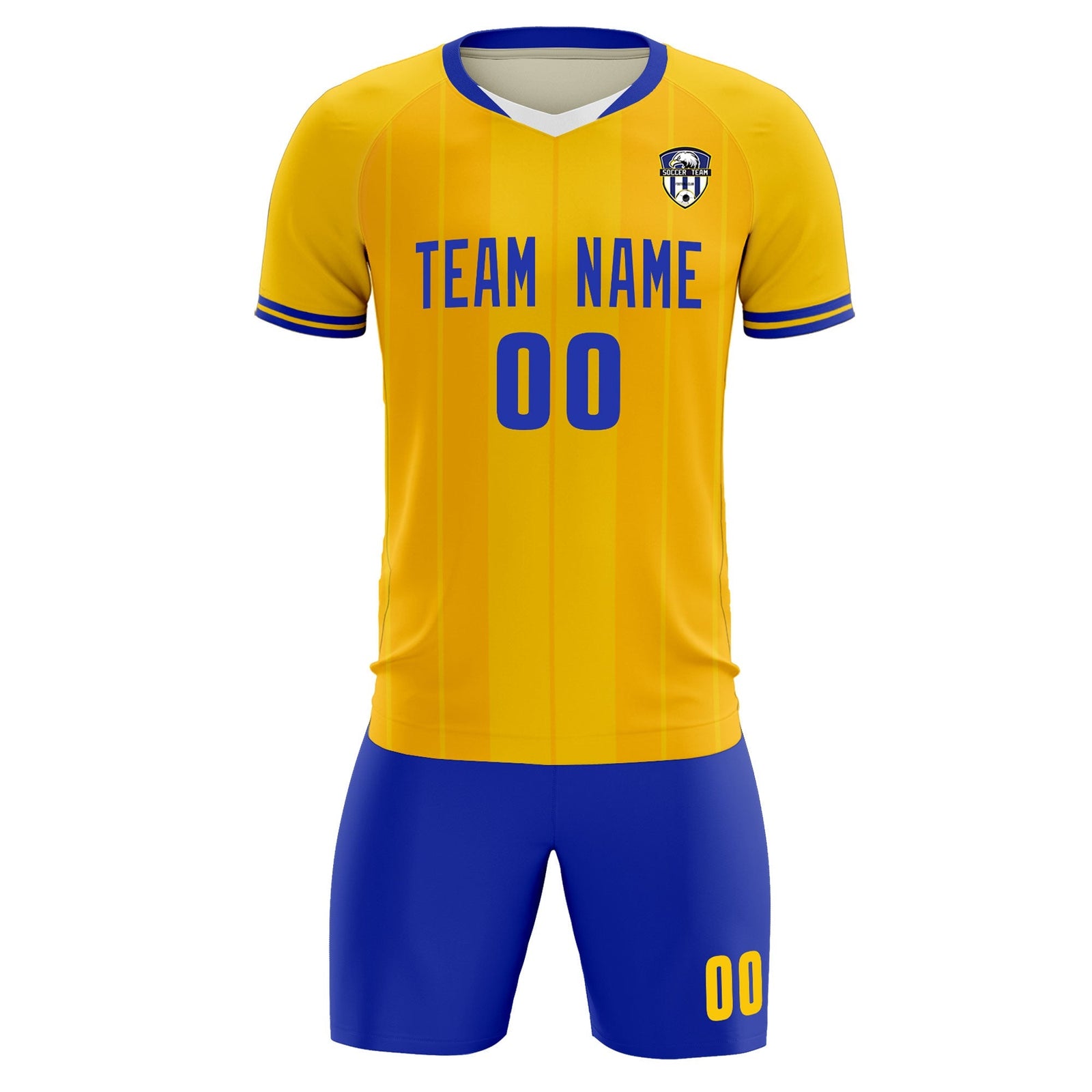 Custom Gold Classic Striped Personalized Soccer Tops/Sets Jersey