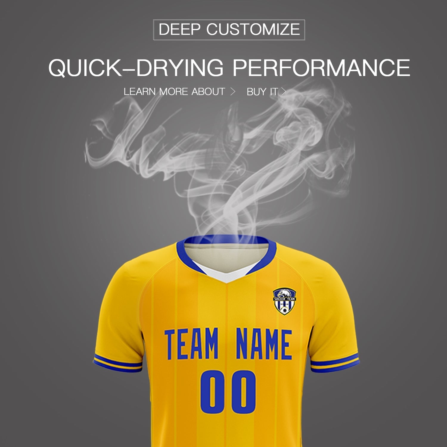 Custom Gold Classic Striped Personalized Soccer Tops/Sets Jersey