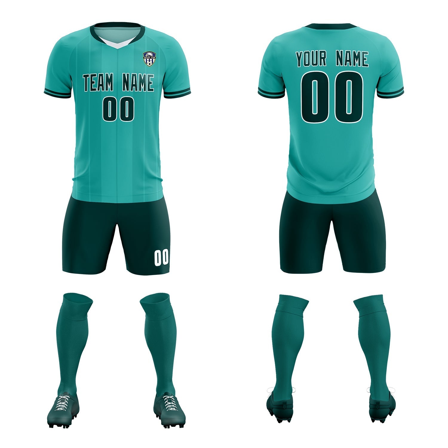 Custom Bright Green Classic Striped Personalized Soccer Tops/Sets Jersey