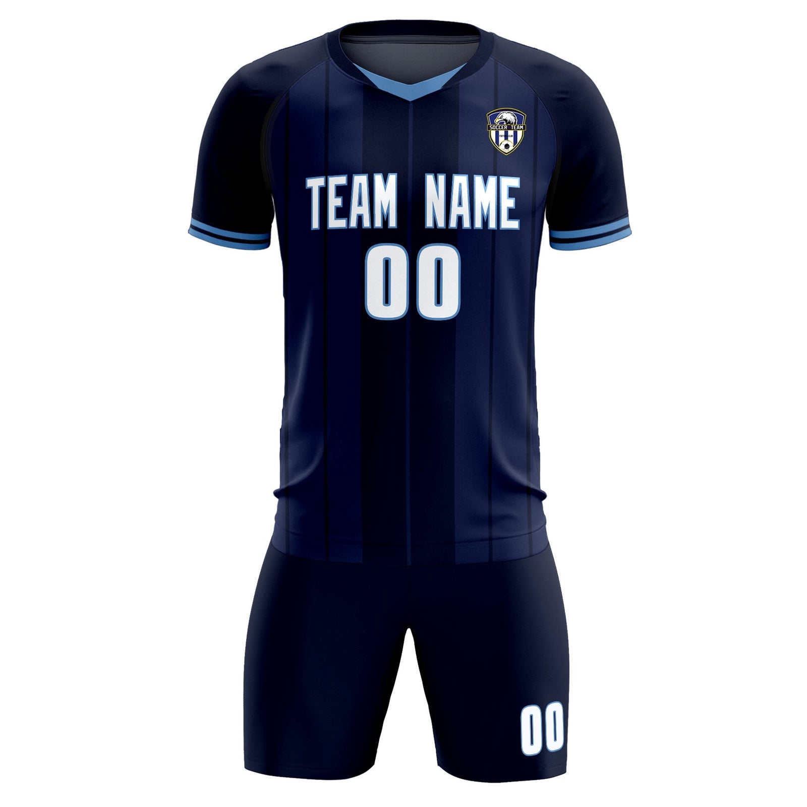 Custom Navy Classic Striped Personalized Soccer Tops/Sets Jersey