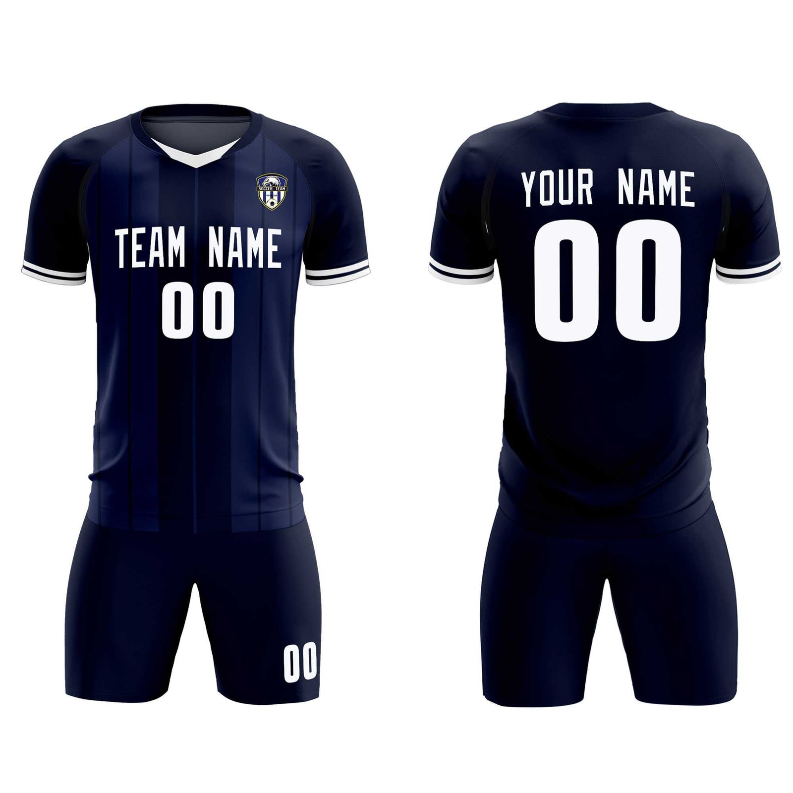Custom Navy Classic Striped Personalized Soccer Tops/Sets Jersey