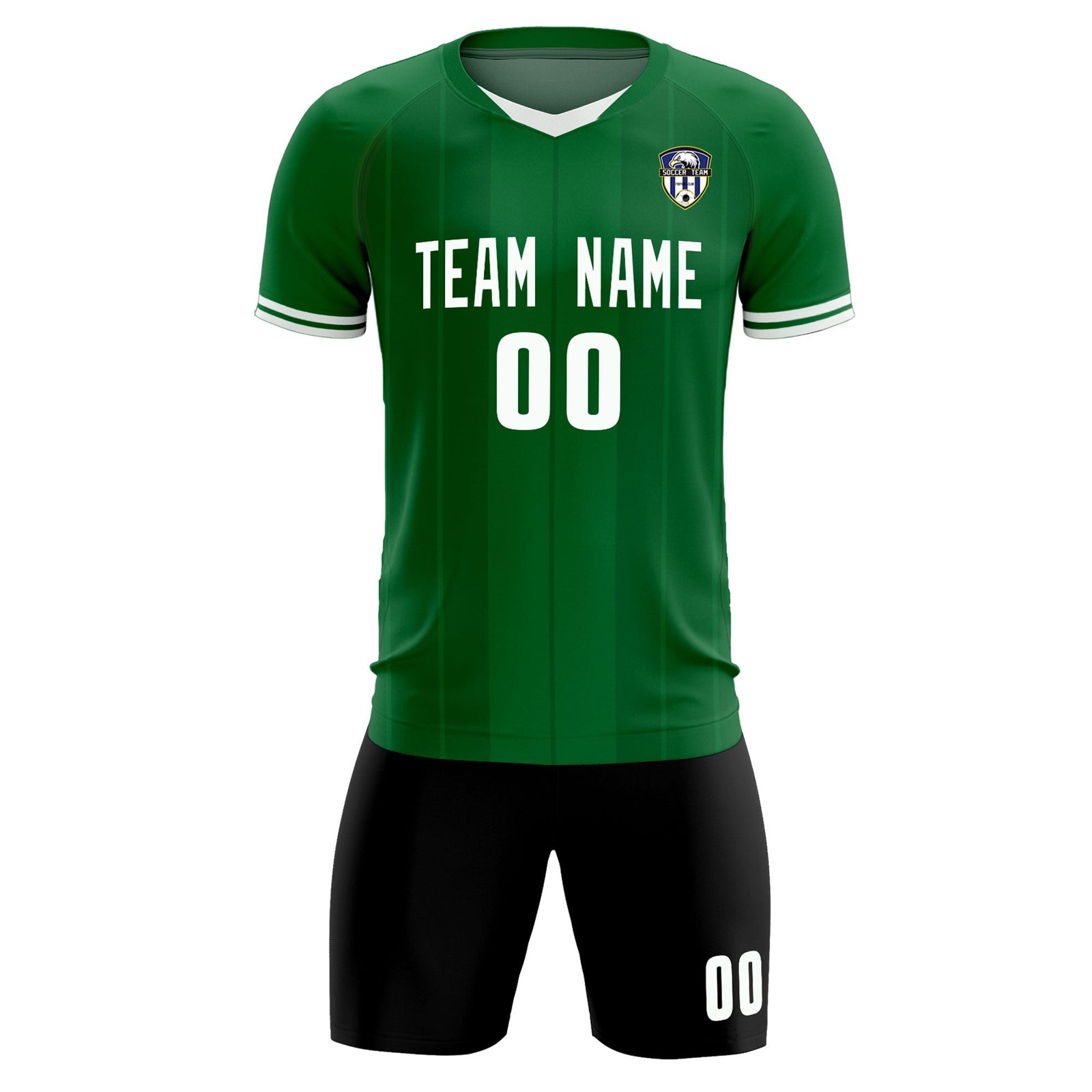 Custom Kelly Green Classic Striped Personalized Soccer Tops/Sets Jersey
