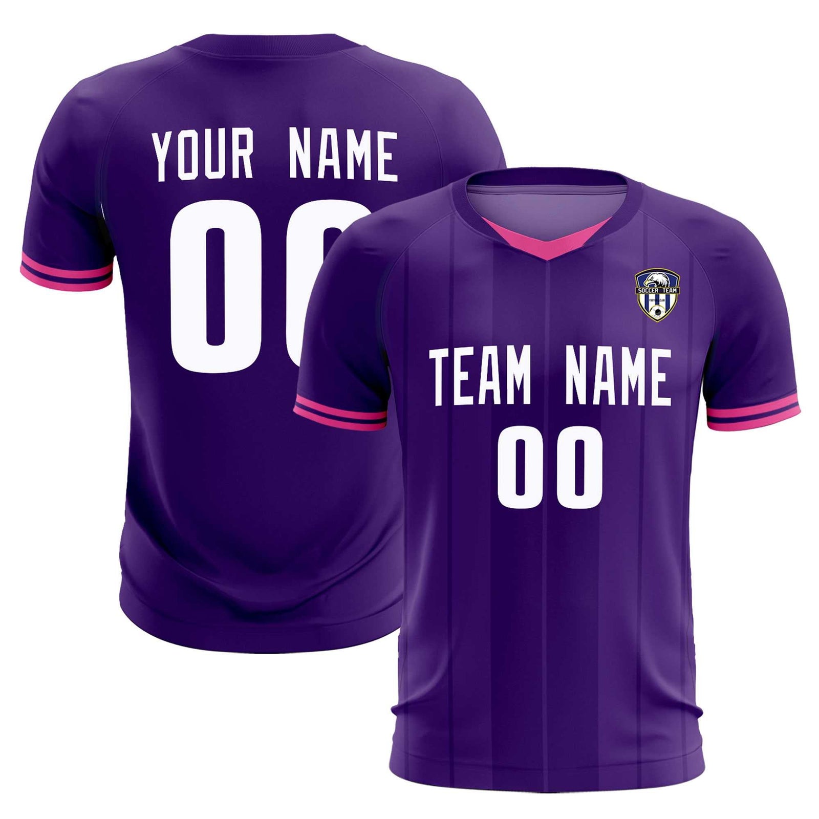 Custom Purple Classic Striped Personalized Soccer Tops/Sets Jersey