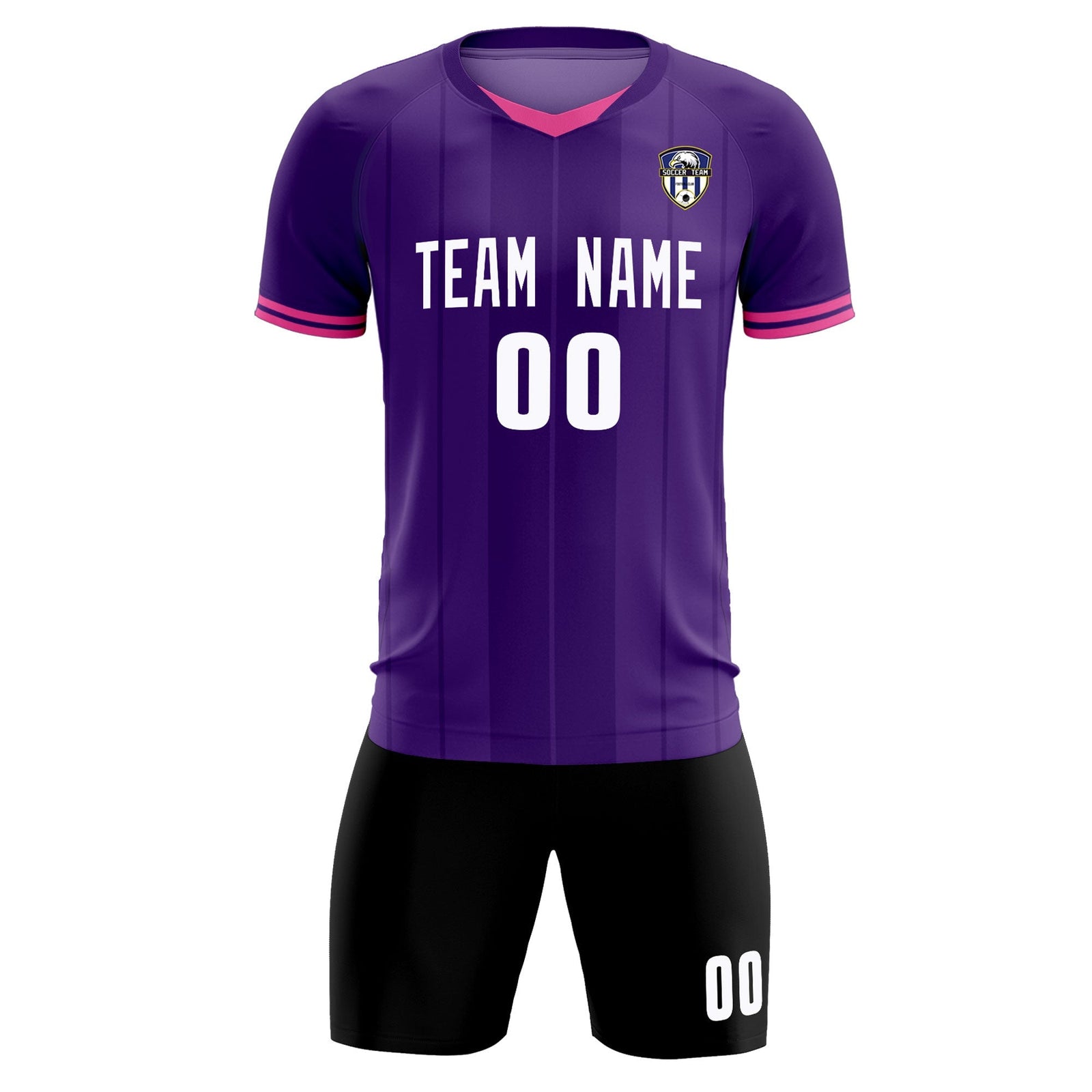 Custom Purple Classic Striped Personalized Soccer Tops/Sets Jersey