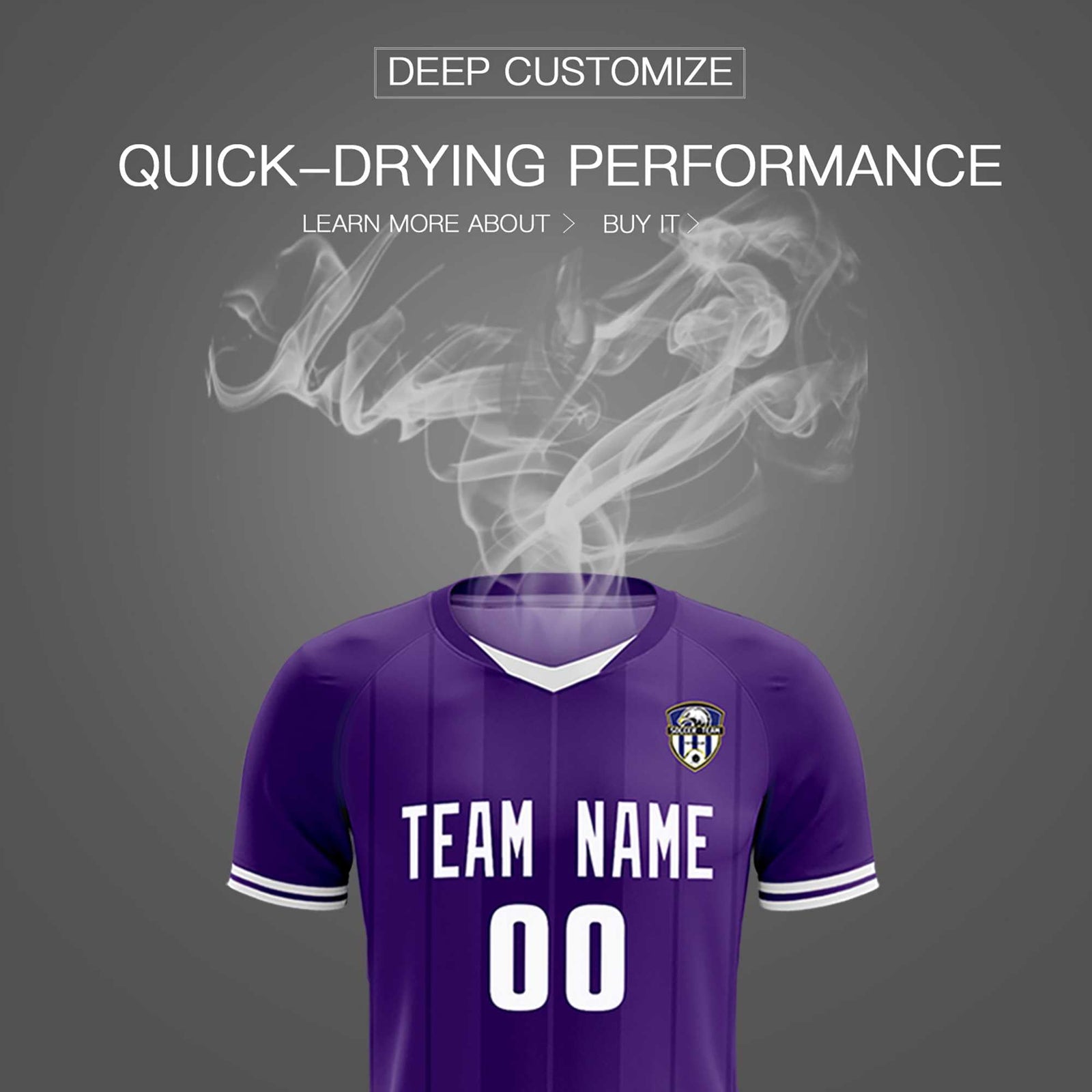 Custom Purple Classic Striped Personalized Soccer Tops/Sets Jersey