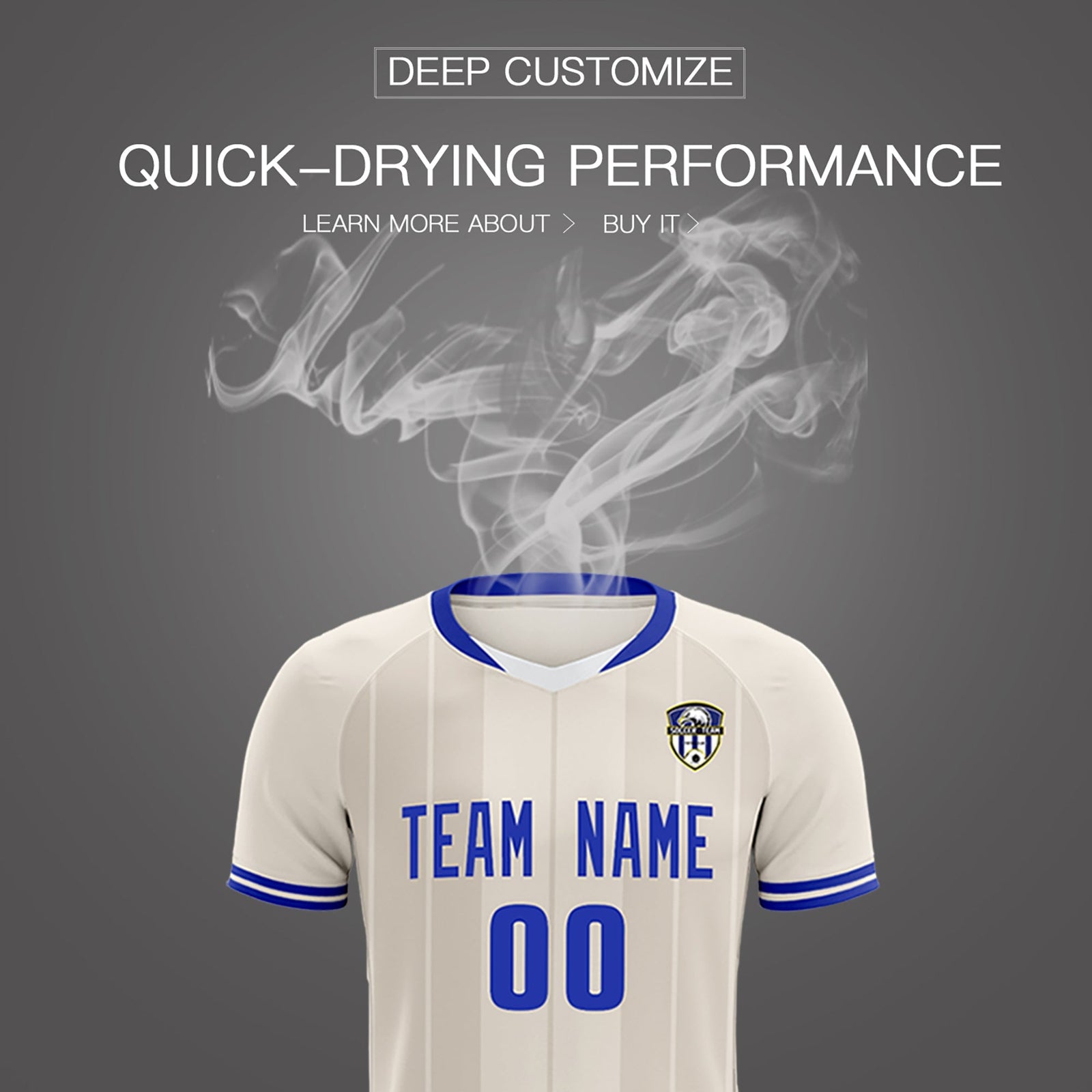 Custom Cream Classic Striped Personalized Soccer Tops/Sets Jersey