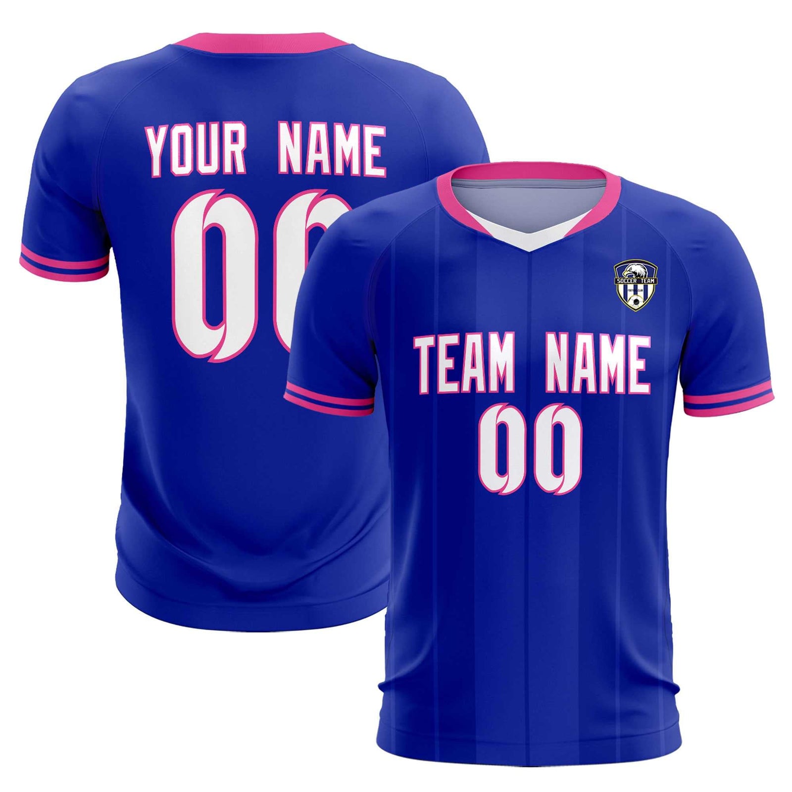 Custom Royal Classic Striped Personalized Soccer Tops/Sets Jersey