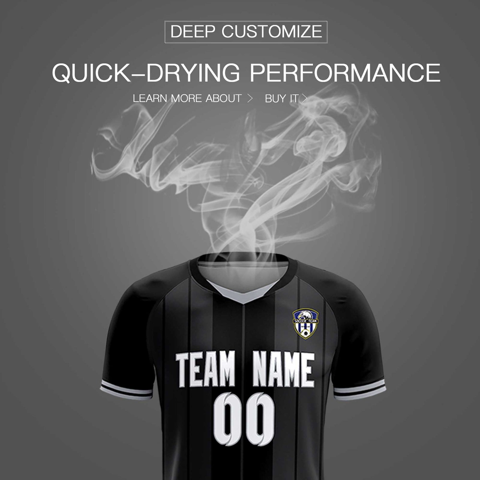 Custom Black Classic Striped Personalized Soccer Tops/Sets Jersey