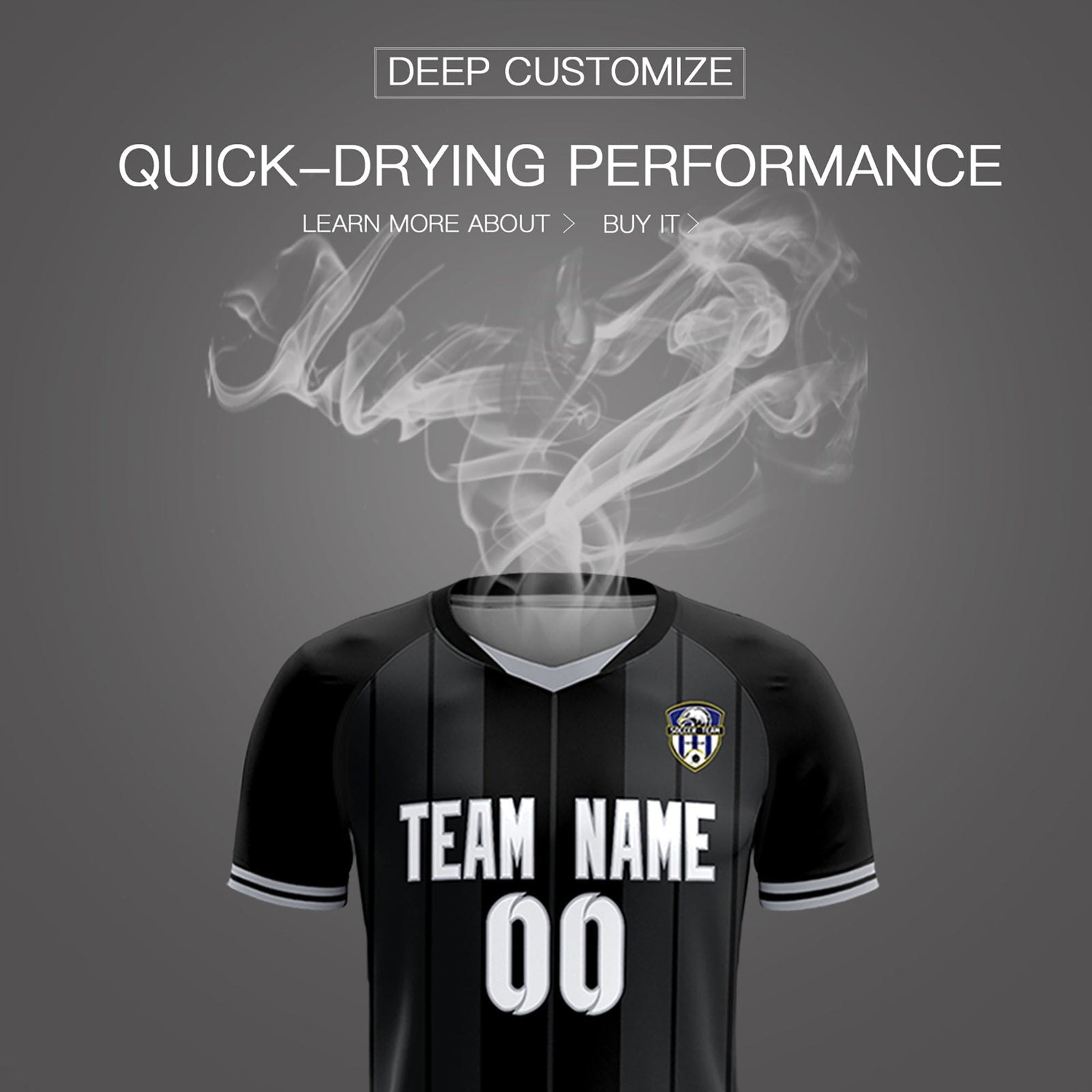 Custom Black Classic Striped Personalized Soccer Tops/Sets Jersey