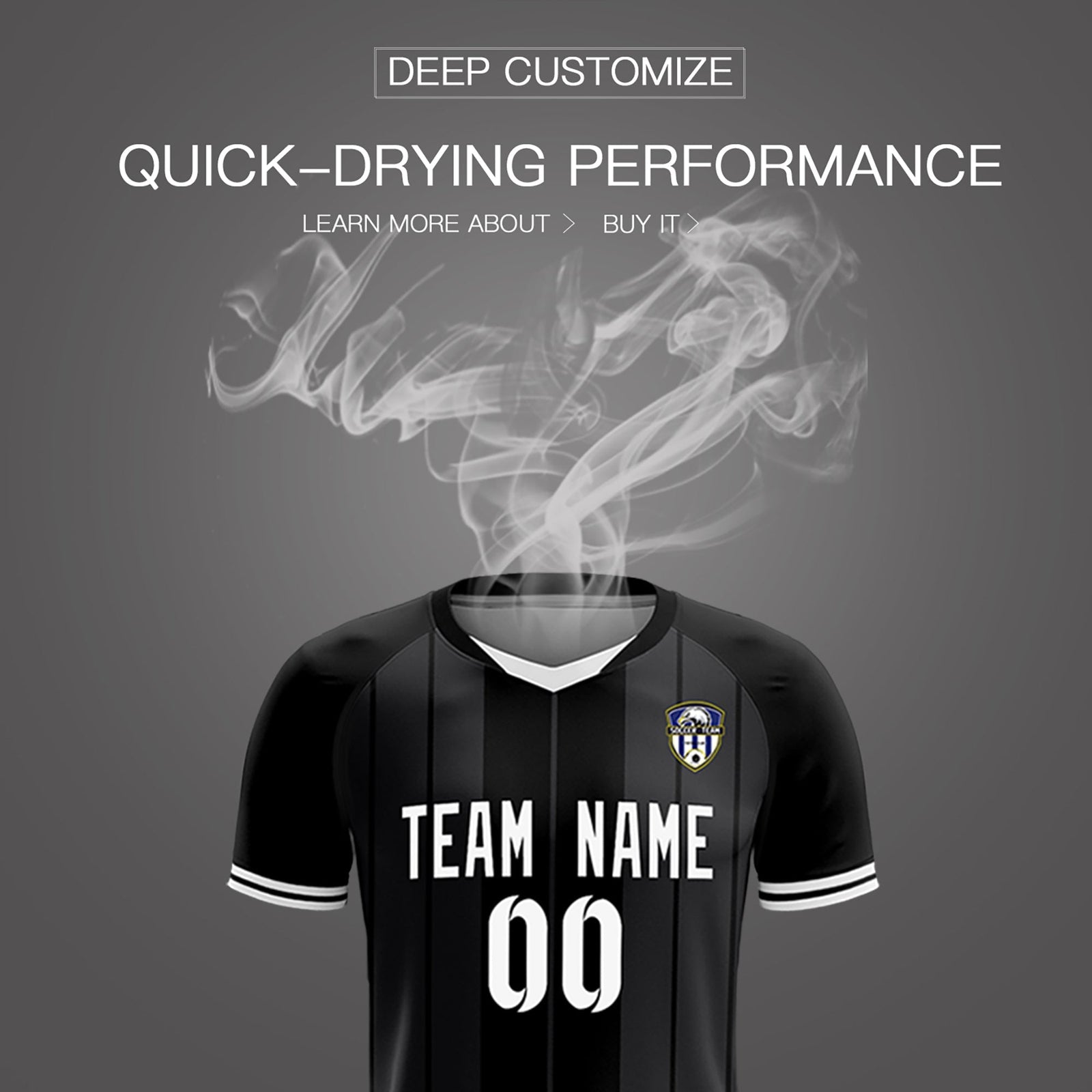 Custom Black Classic Striped Personalized Soccer Tops/Sets Jersey