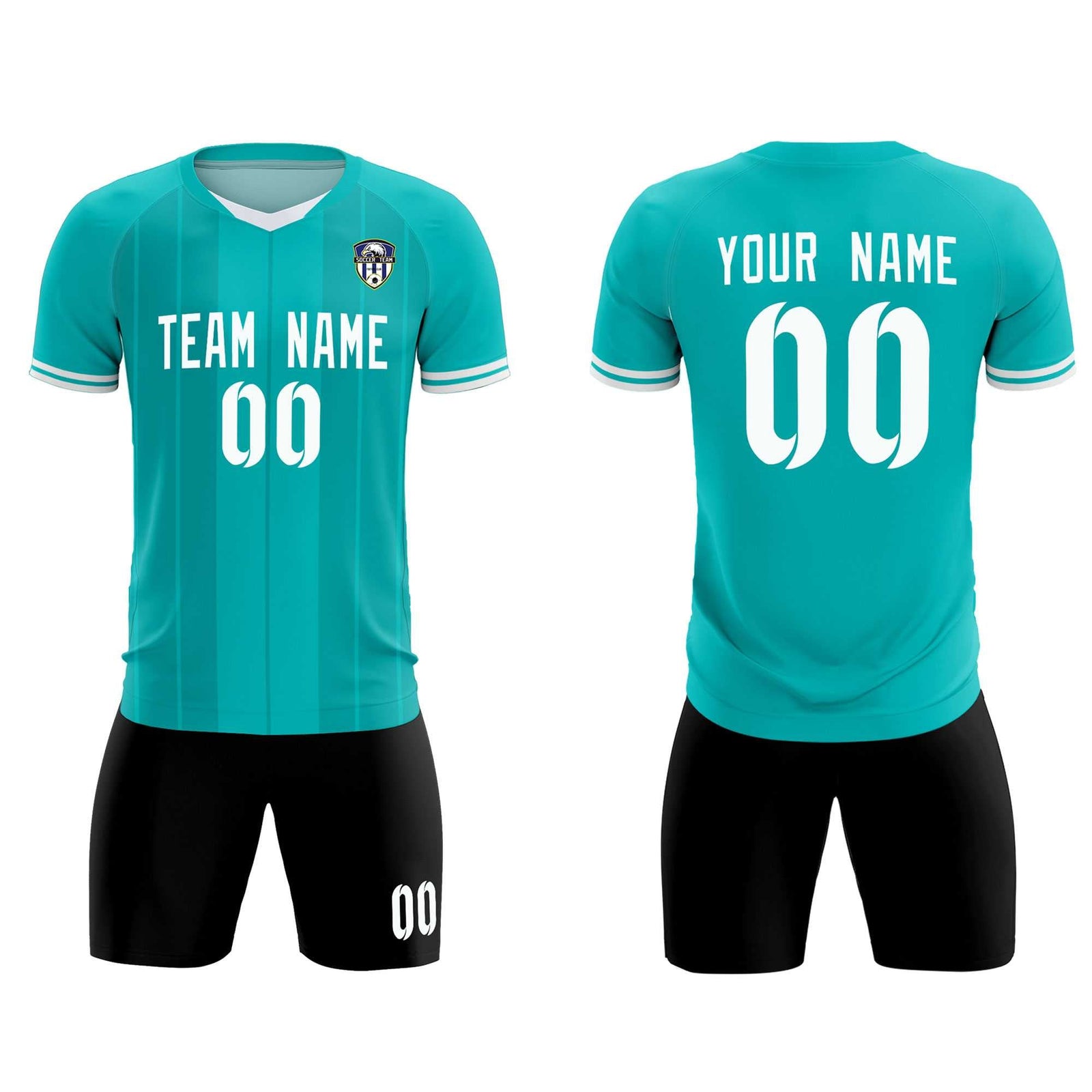 Custom Green Classic Striped Personalized Soccer Tops/Sets Jersey