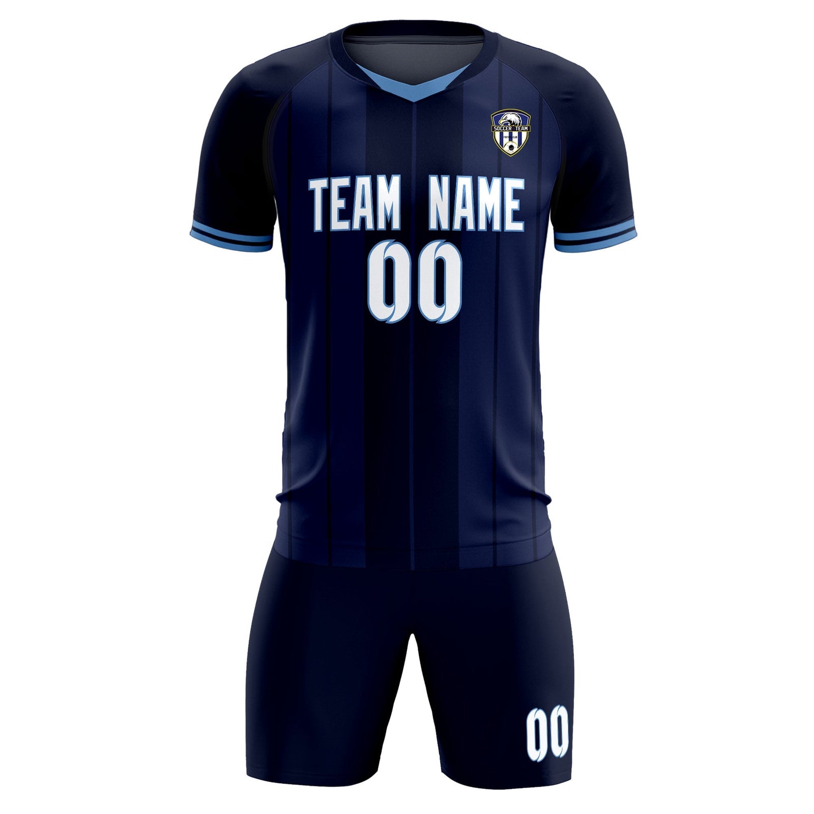 Custom Navy Classic Striped Personalized Soccer Tops/Sets Jersey
