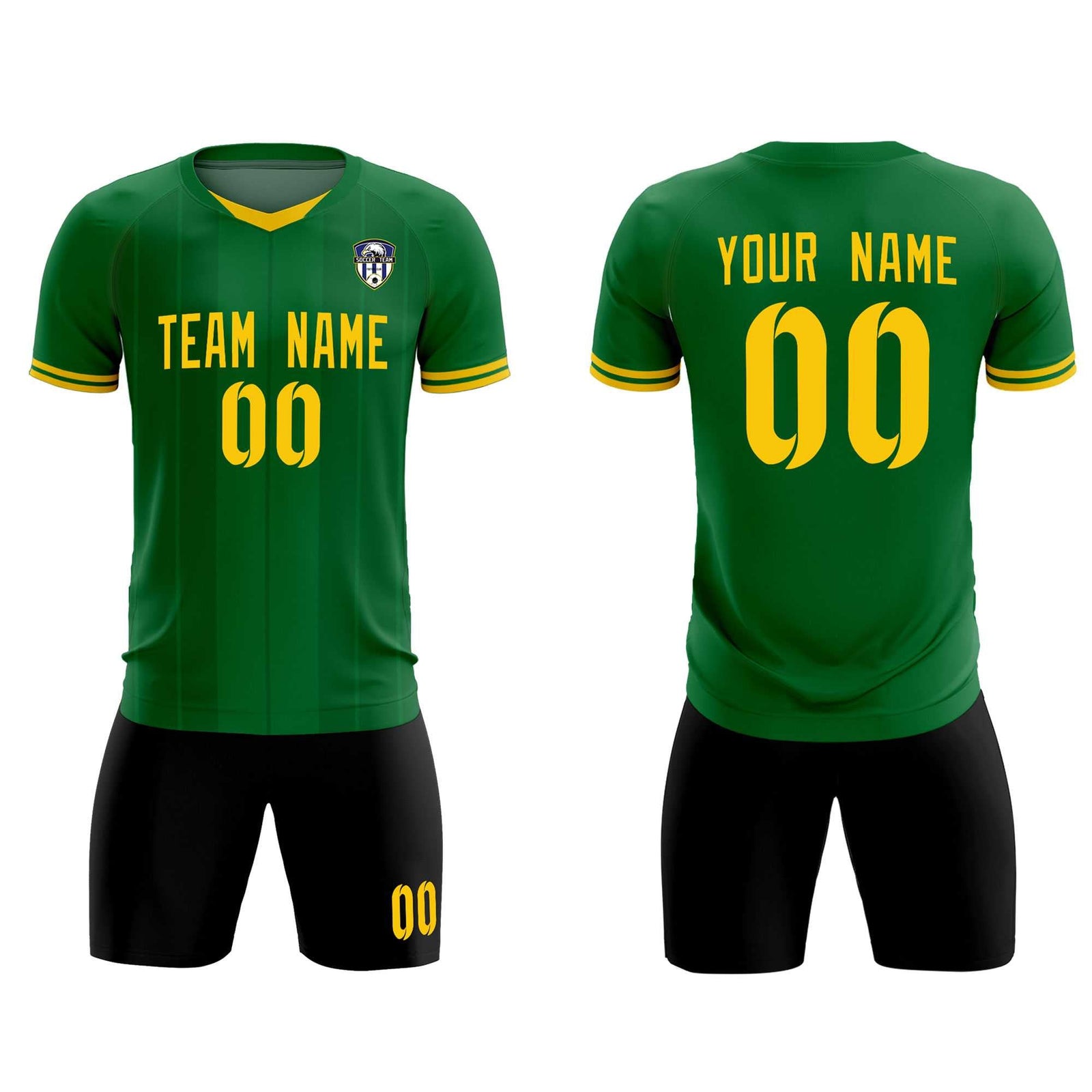 Custom Kelly Green Classic Striped Personalized Soccer Tops/Sets Jersey