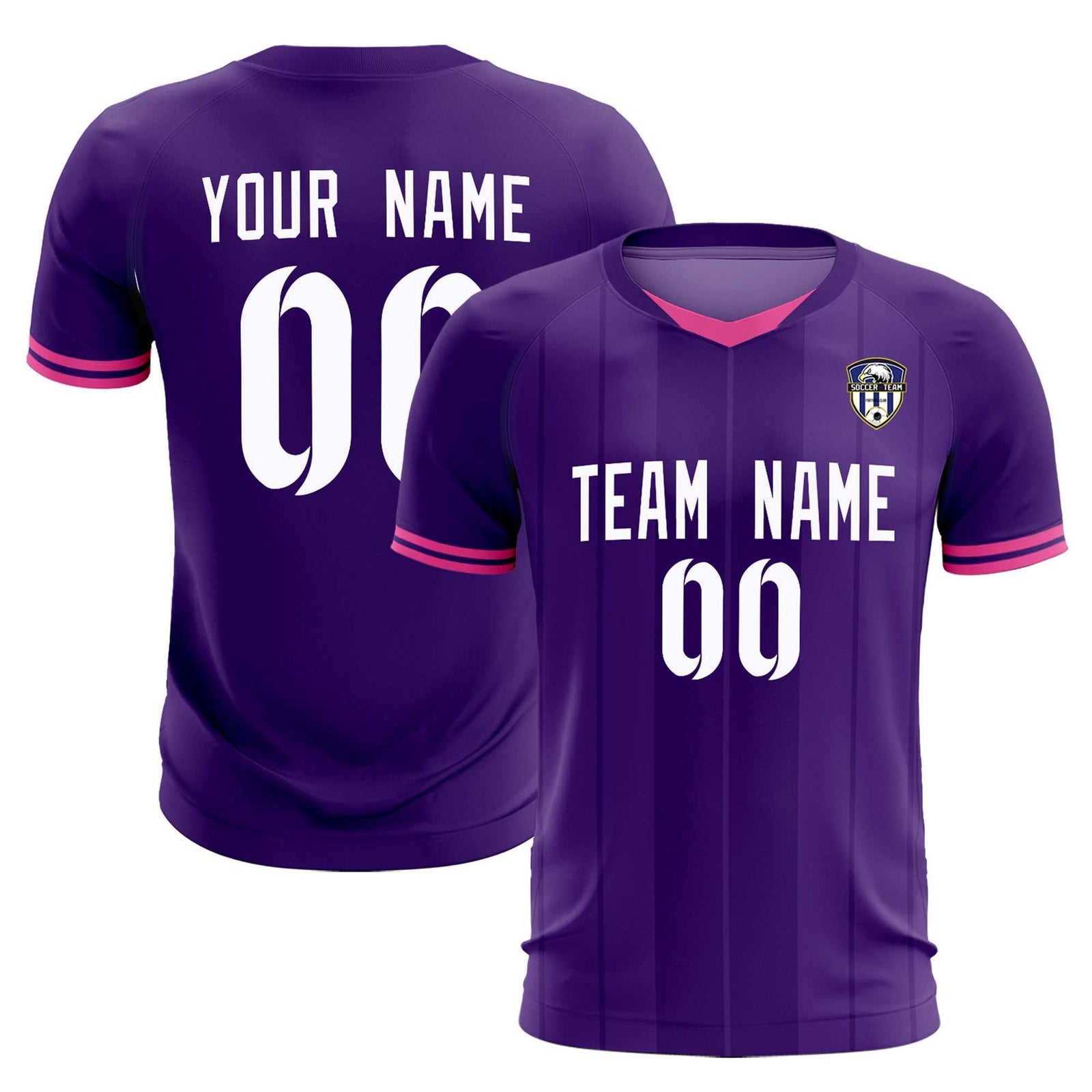 Custom Purple Classic Striped Personalized Soccer Tops/Sets Jersey