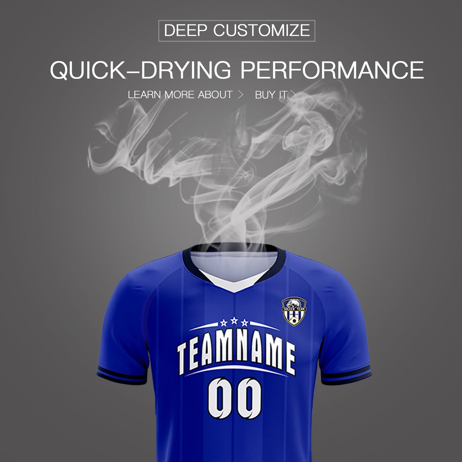 Custom Royal Classic Striped Personalized Soccer Tops/Sets Jersey
