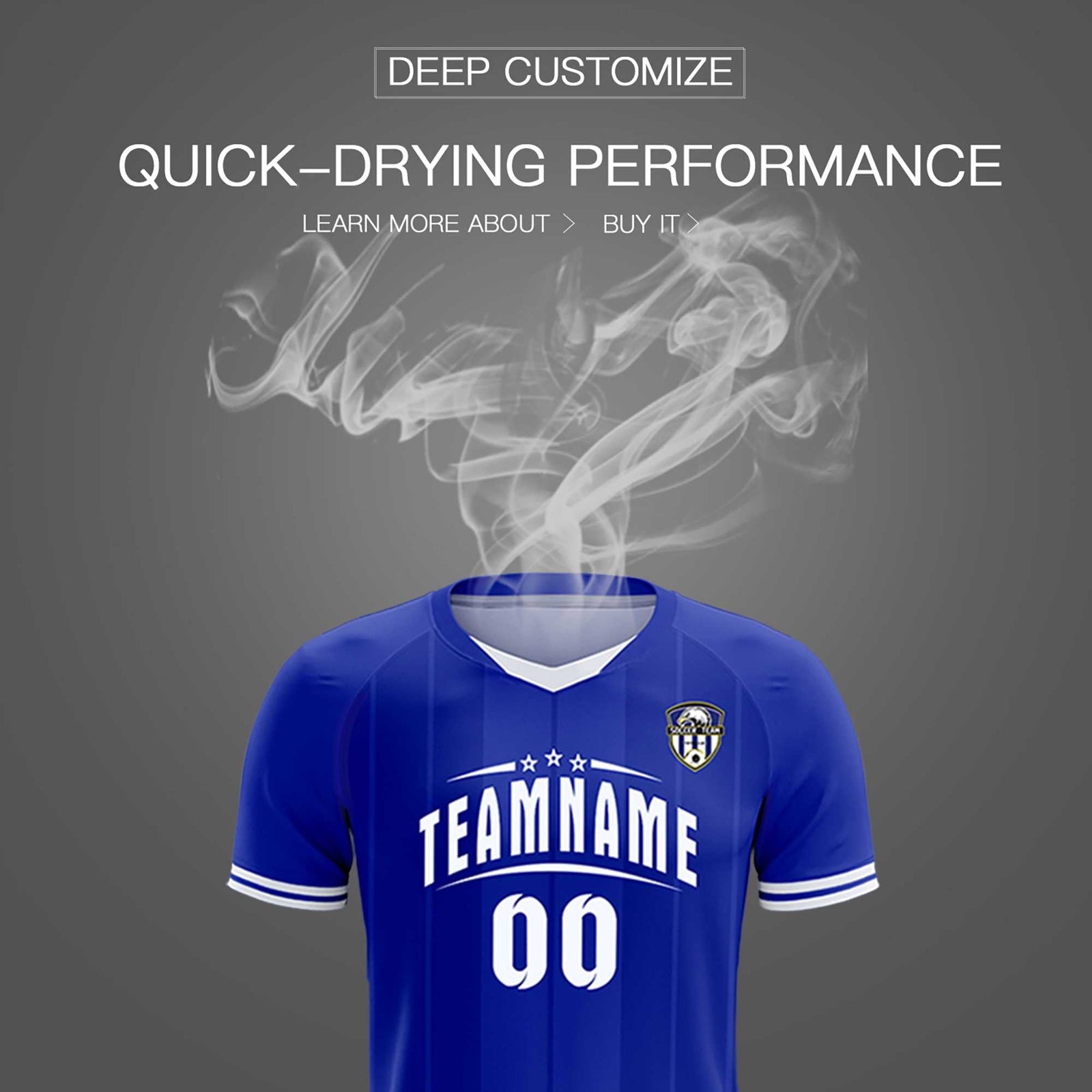 Custom Royal Classic Striped Personalized Soccer Tops/Sets Jersey