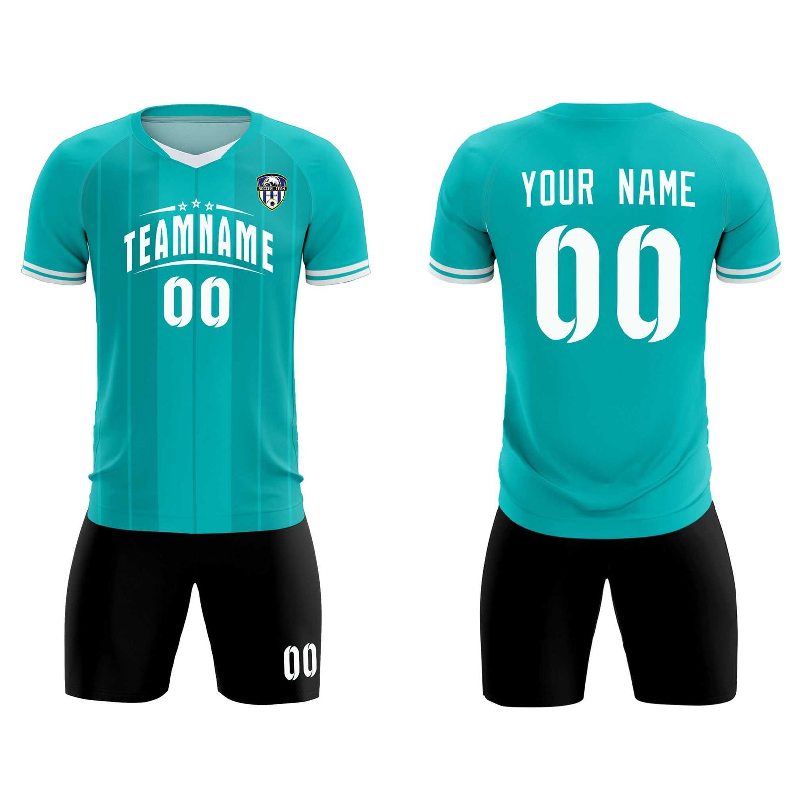 Custom Green Classic Striped Personalized Soccer Tops/Sets Jersey