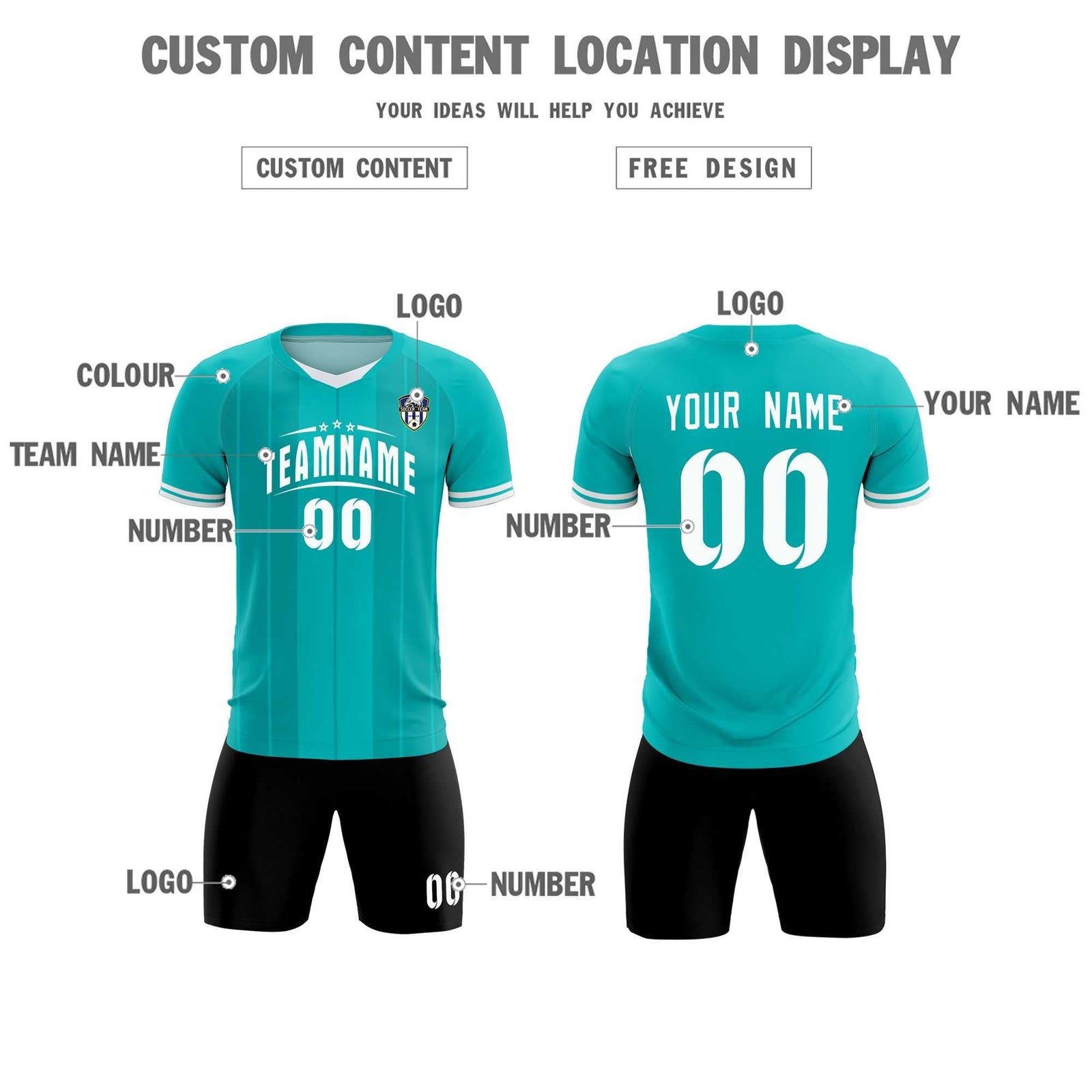 Custom Green Classic Striped Personalized Soccer Tops/Sets Jersey
