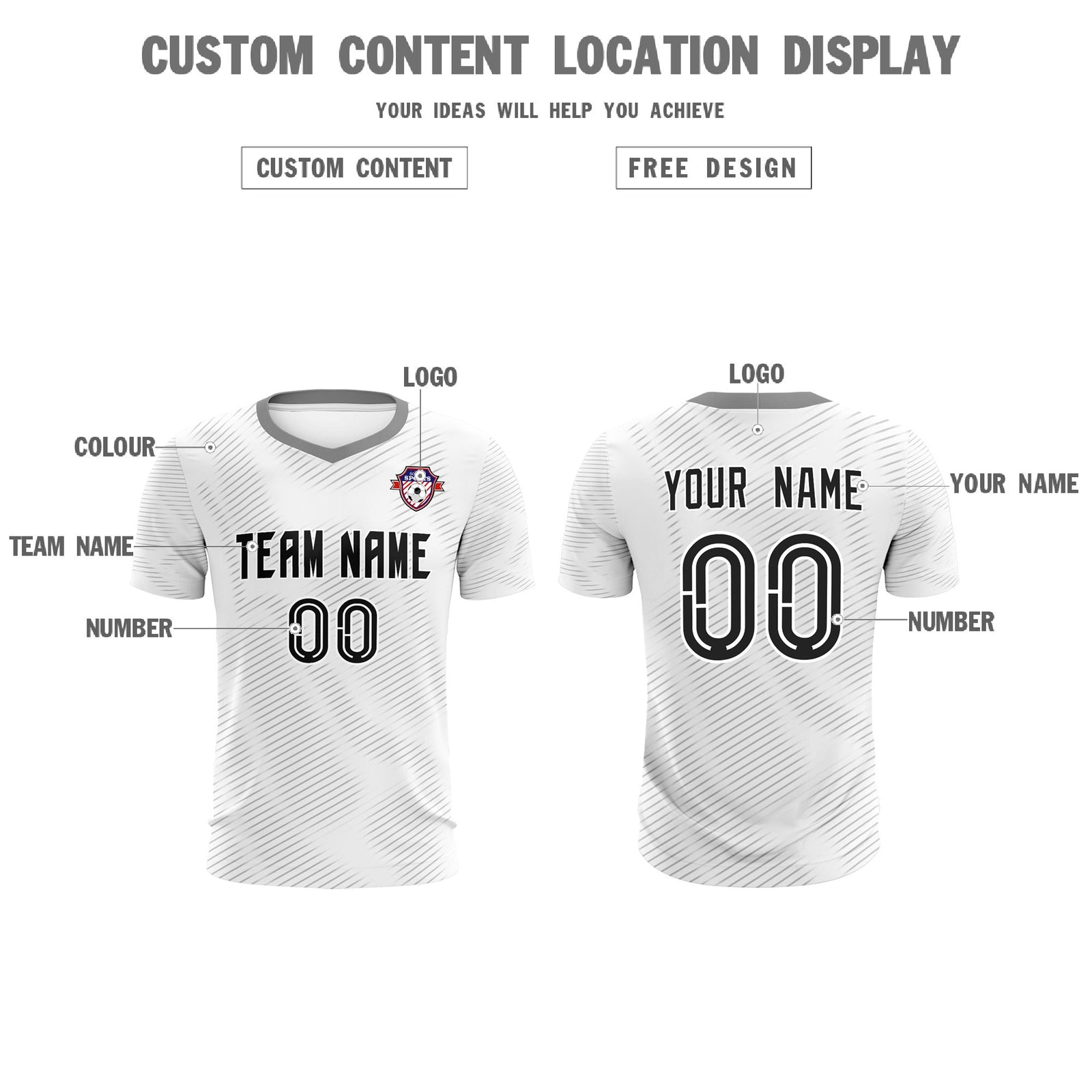 Custom White Gray Training Uniform For Men Soccer Sets Jersey