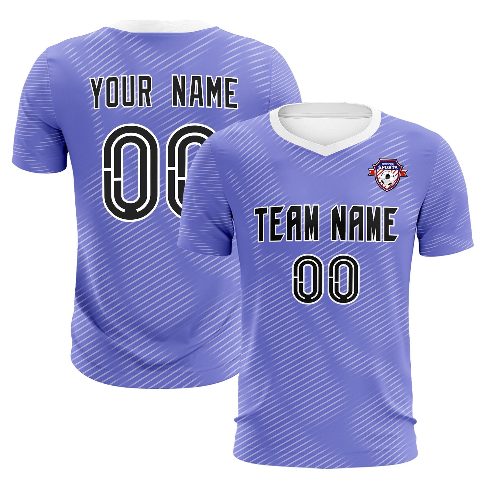 Custom Light Purple White Training Uniform For Men Soccer Sets Jersey