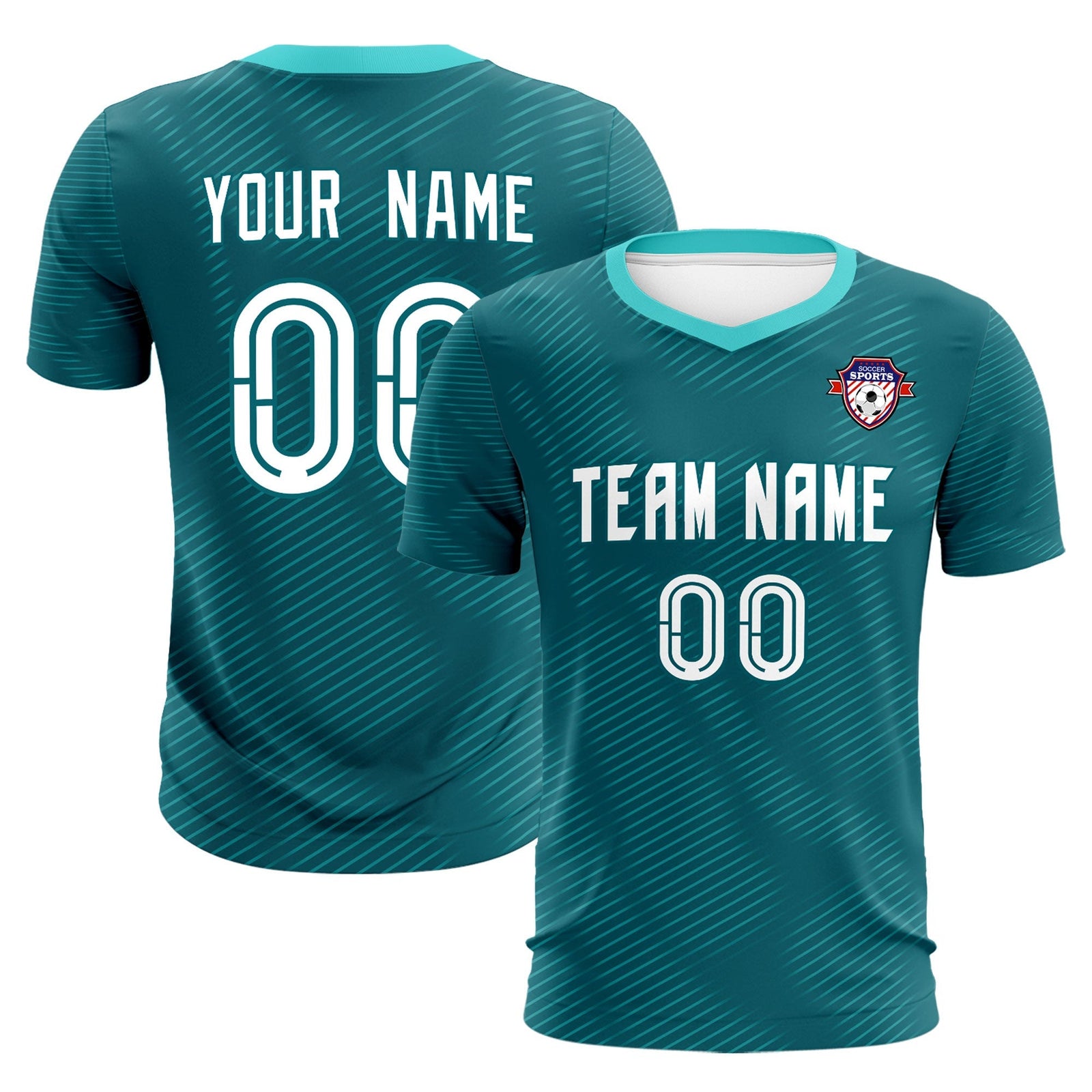 Custom Aqua Aqua Training Uniform For Men Soccer Sets Jersey