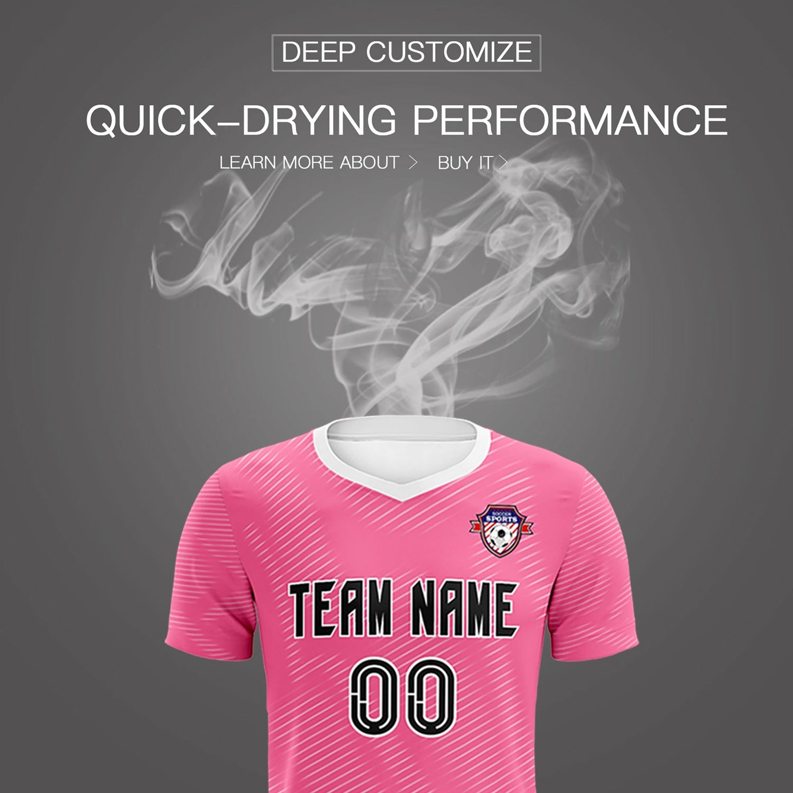 Custom Pink White Training Uniform For Men Soccer Sets Jersey