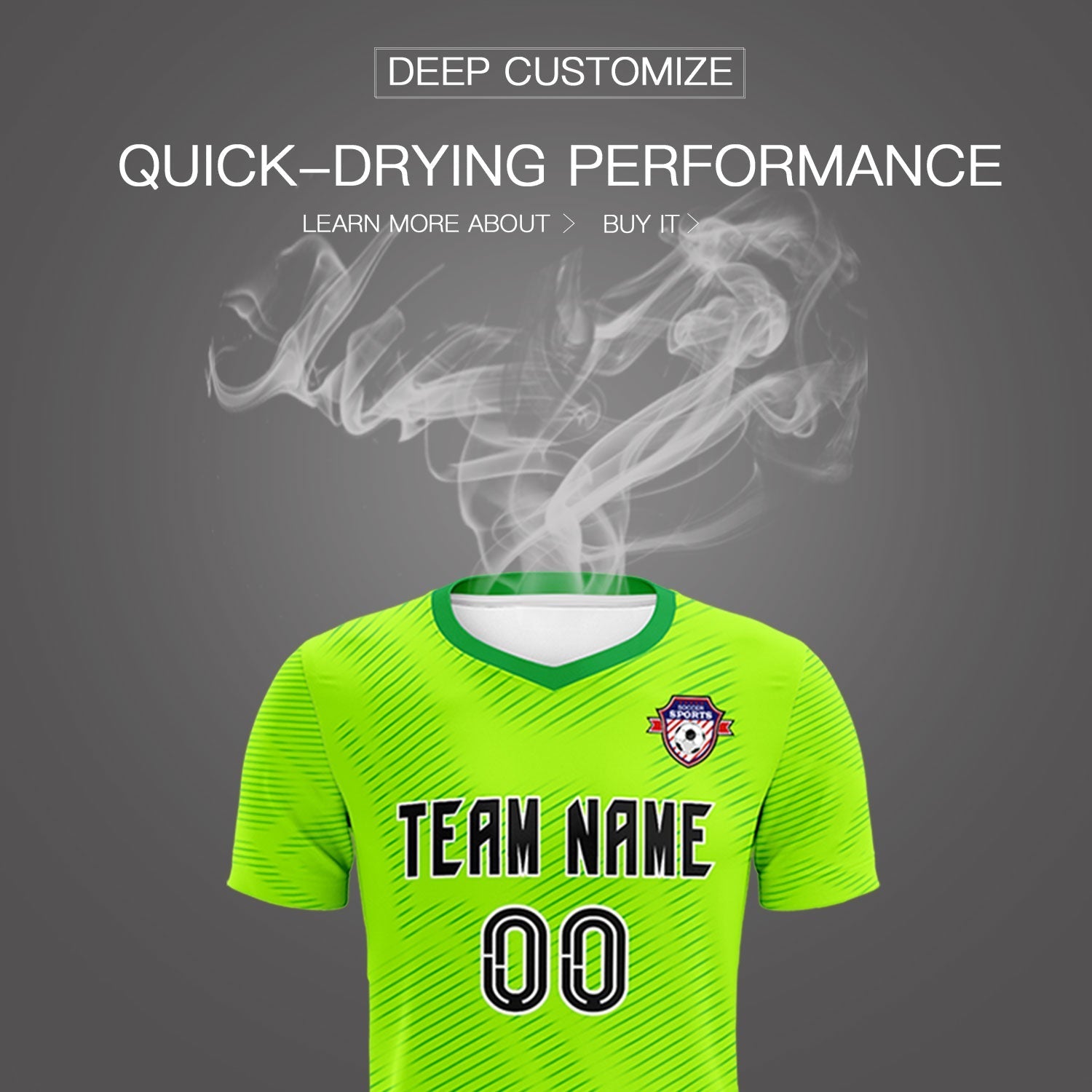 Custom Neon Green Kelly Green Training Uniform For Men Soccer Sets Jersey