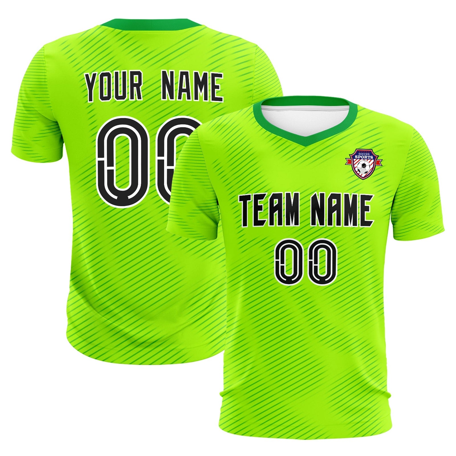 Custom Neon Green Kelly Green Training Uniform For Men Soccer Sets Jersey