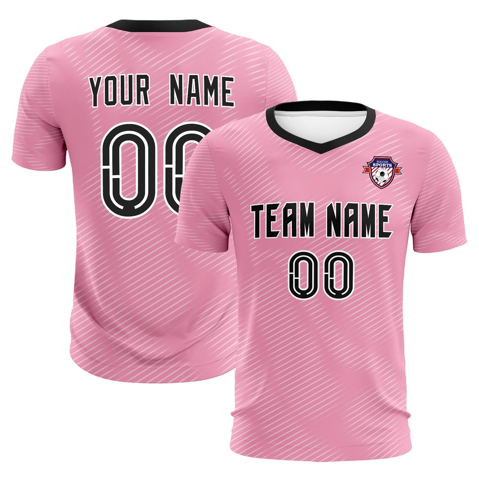 Custom Light Pink White Training Uniform For Men Soccer Sets Jersey