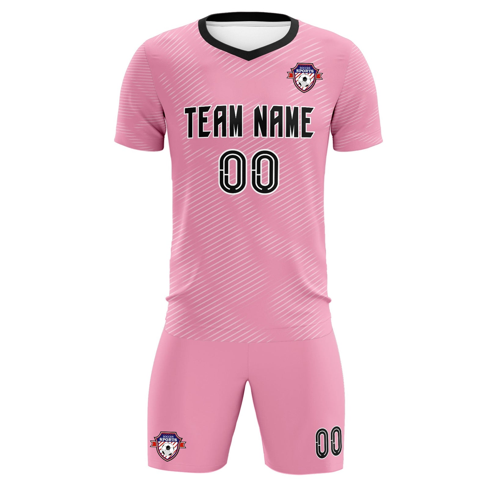 Custom Light Pink White Training Uniform For Men Soccer Sets Jersey
