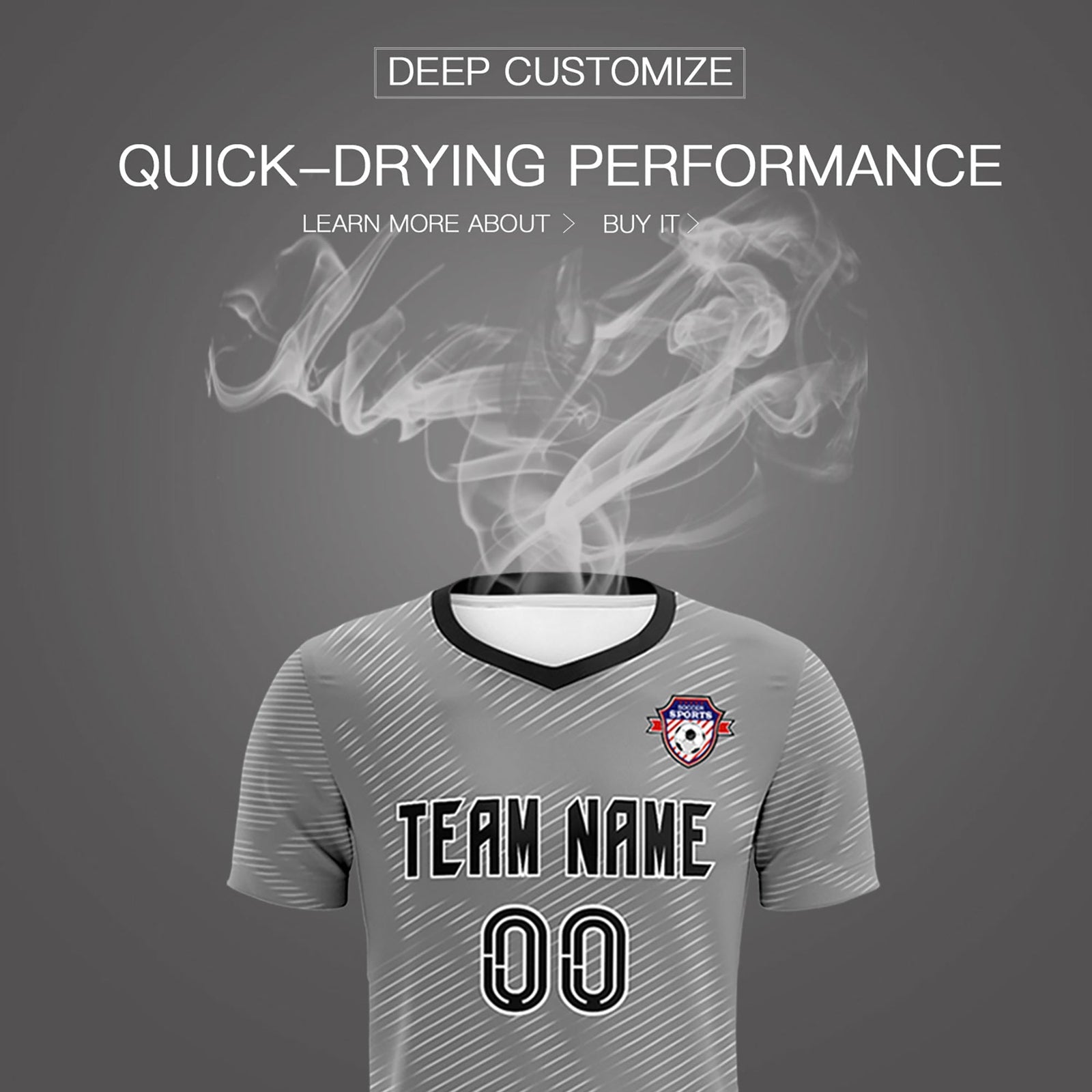 Custom Dark Gray White Training Uniform For Men Soccer Sets Jersey