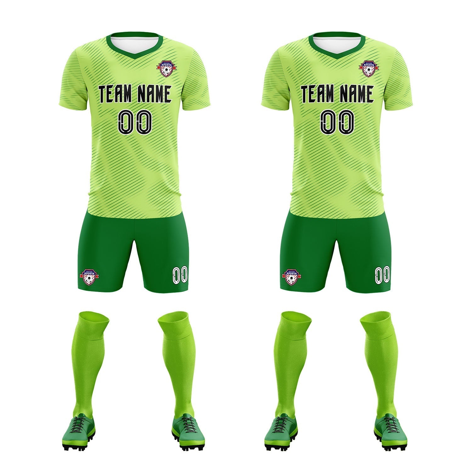 Custom Green Kelly Green Training Uniform For Men Soccer Sets Jersey