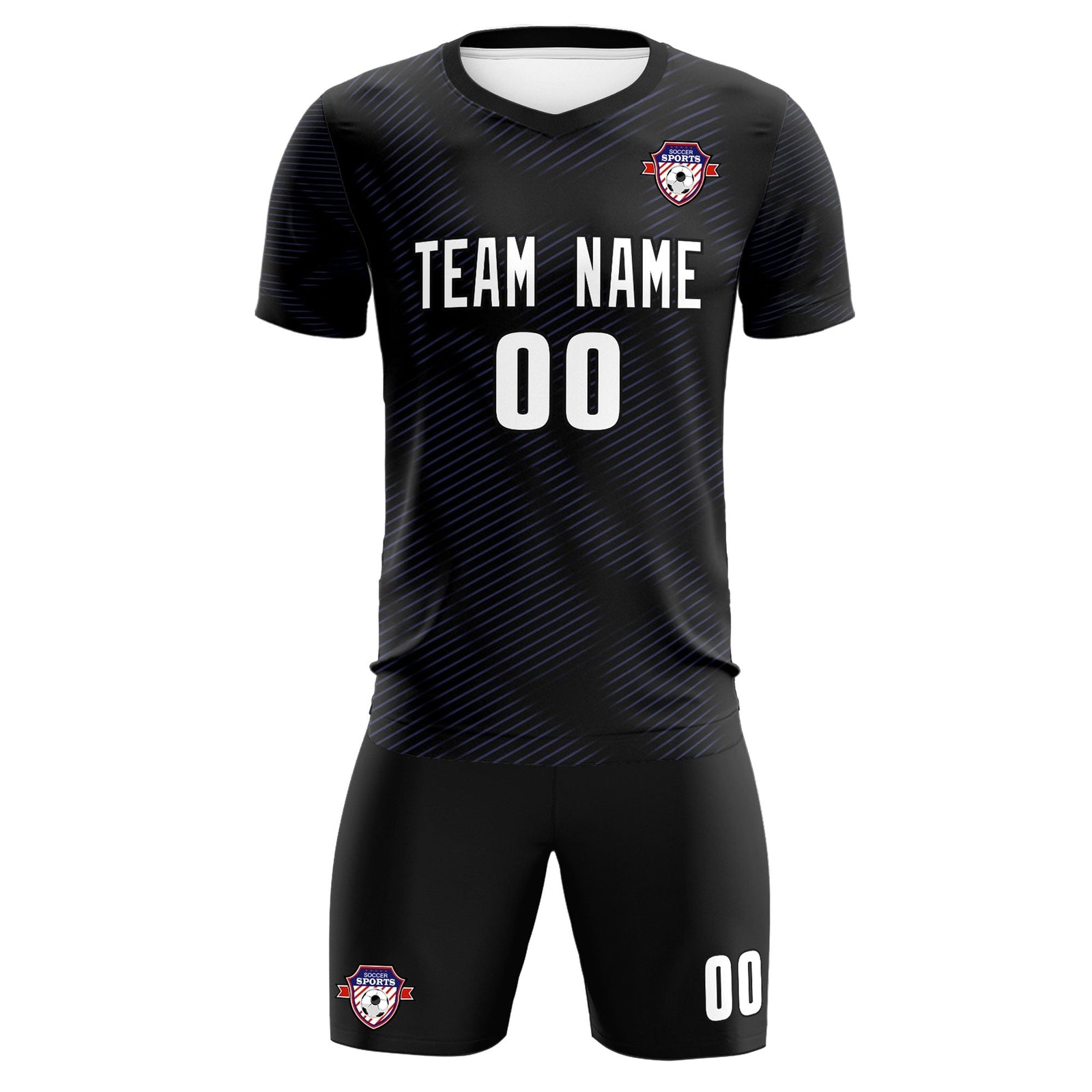 Custom Black Purple Training Uniform For Men Soccer Sets Jersey