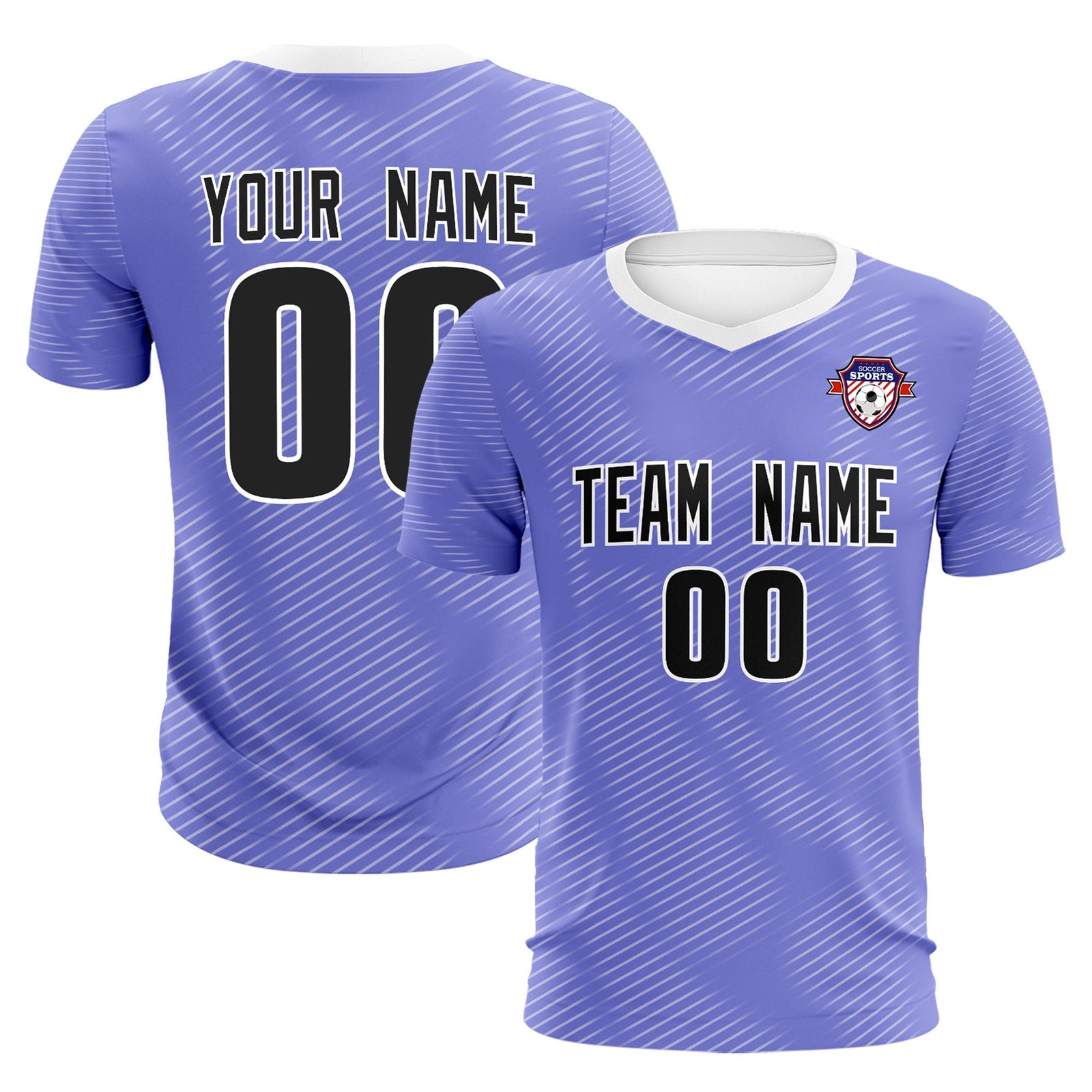 Custom Light Purple White Training Uniform For Men Soccer Sets Jersey