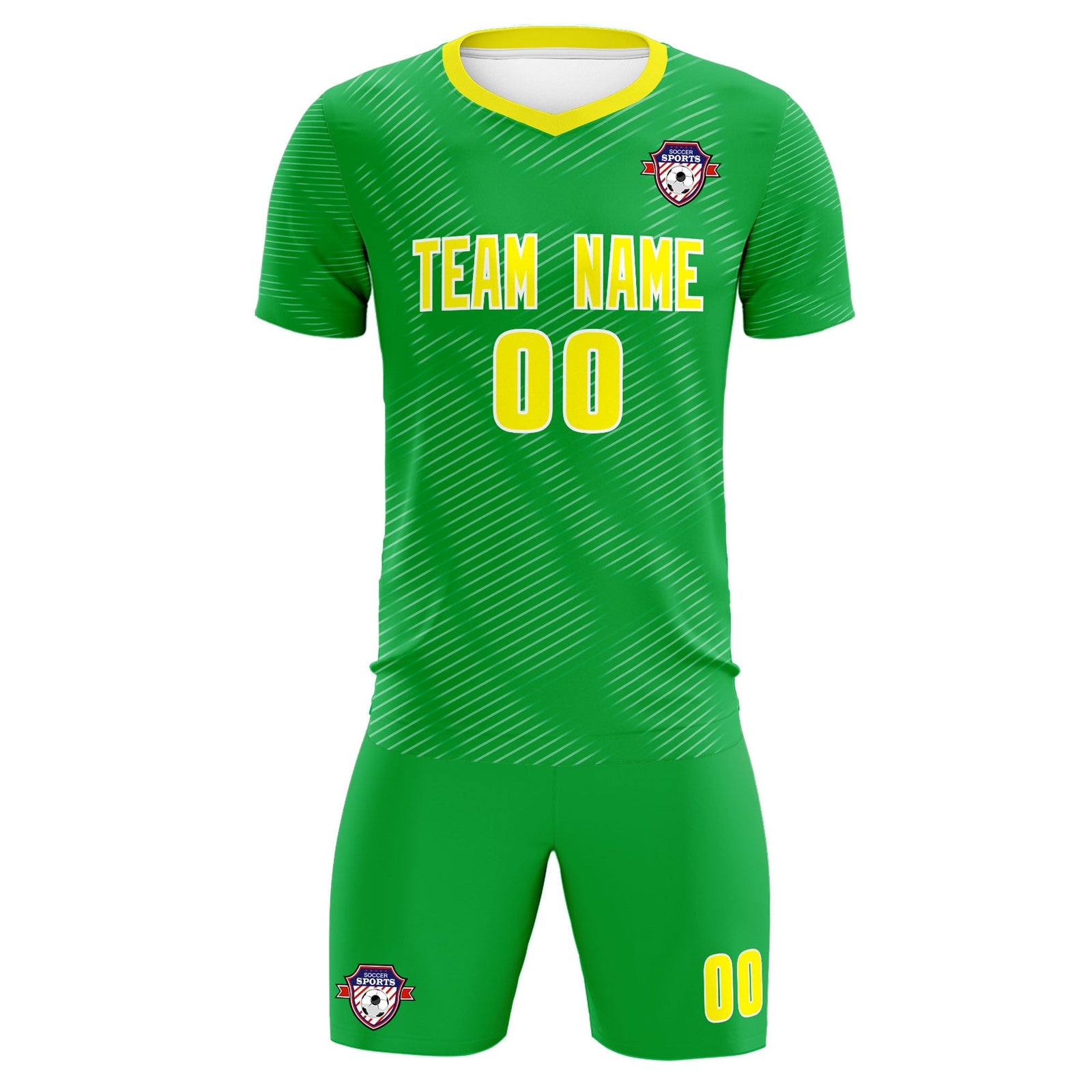 Custom Kelly Green Gold Training Uniform For Men Soccer Sets Jersey