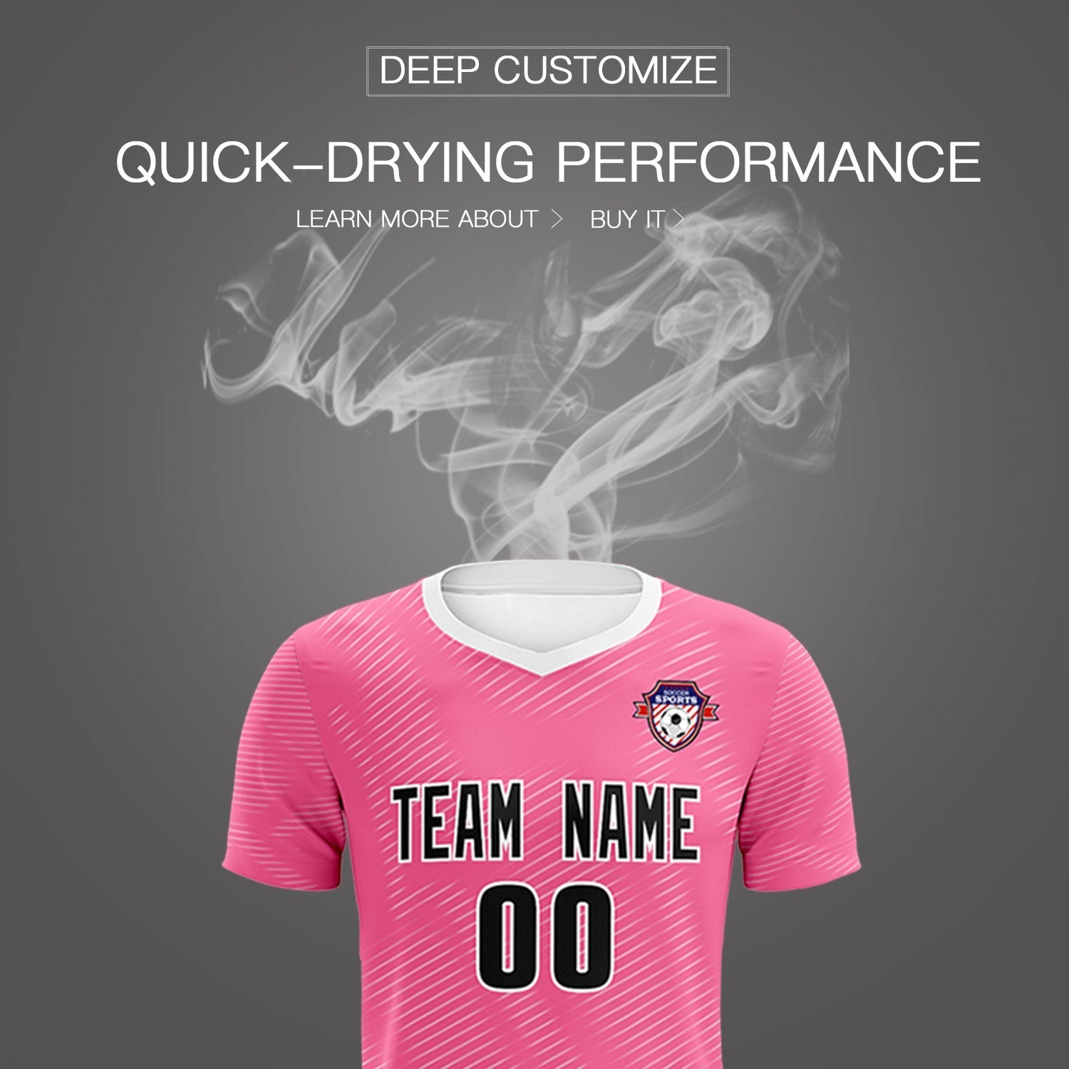 Custom Pink White Training Uniform For Men Soccer Sets Jersey