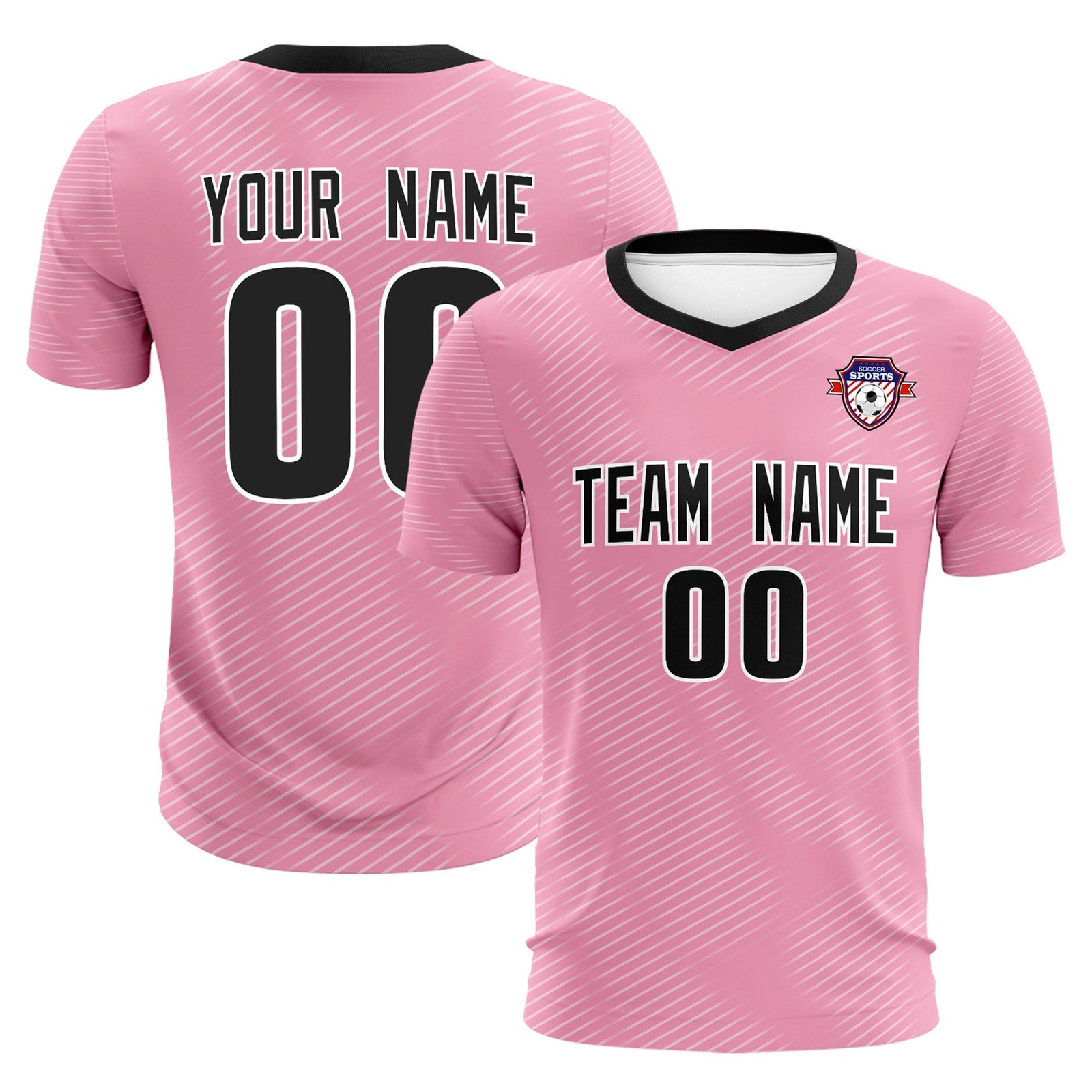 Custom Light Pink White Training Uniform For Men Soccer Sets Jersey