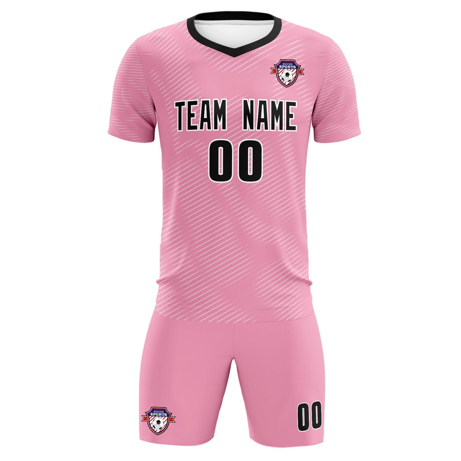 Custom Light Pink White Training Uniform For Men Soccer Sets Jersey