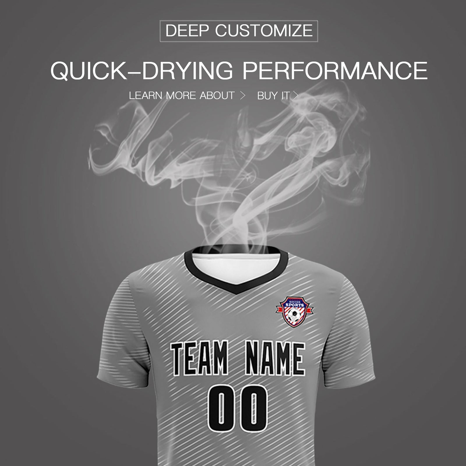 Custom Dark Gray White Training Uniform For Men Soccer Sets Jersey