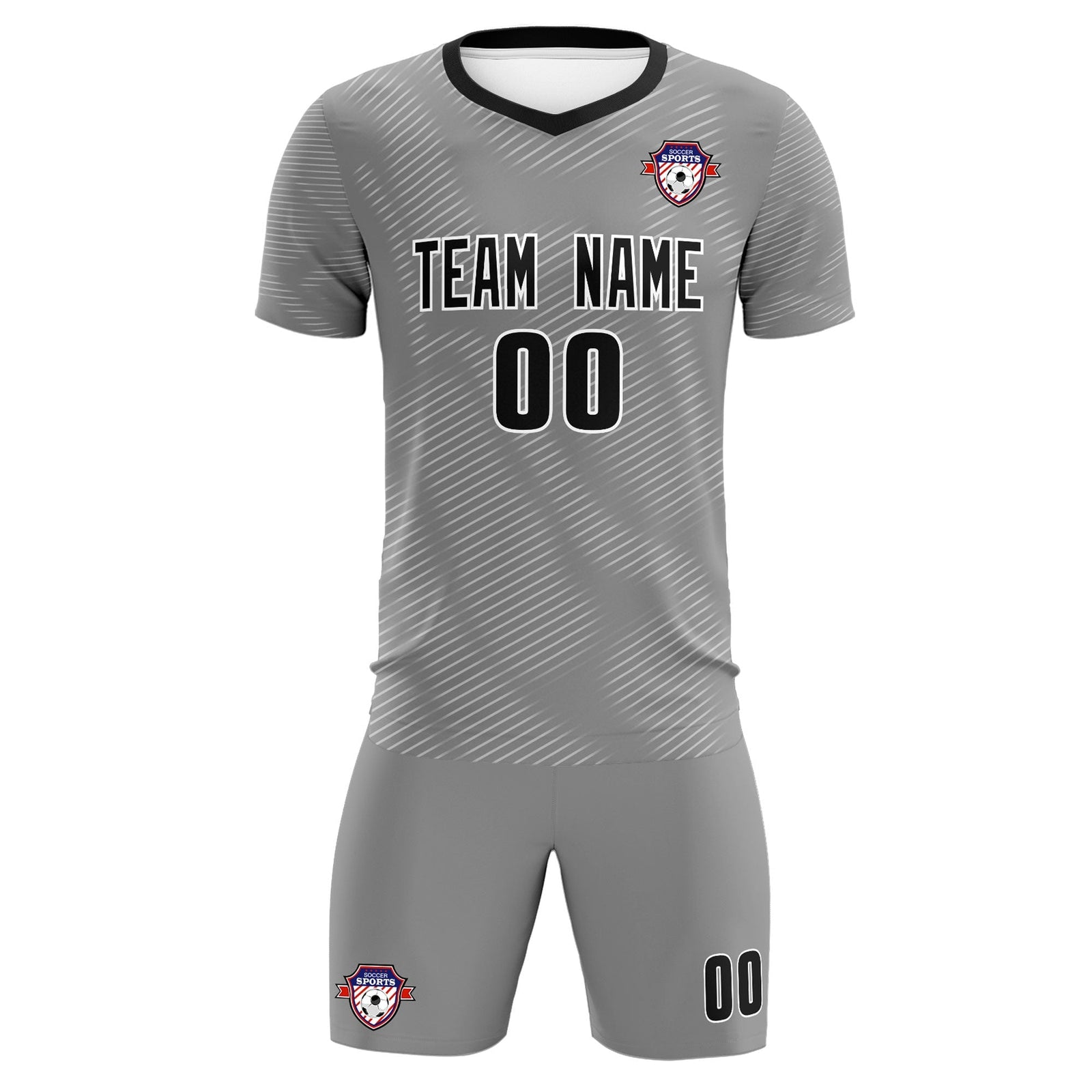 Custom Dark Gray White Training Uniform For Men Soccer Sets Jersey