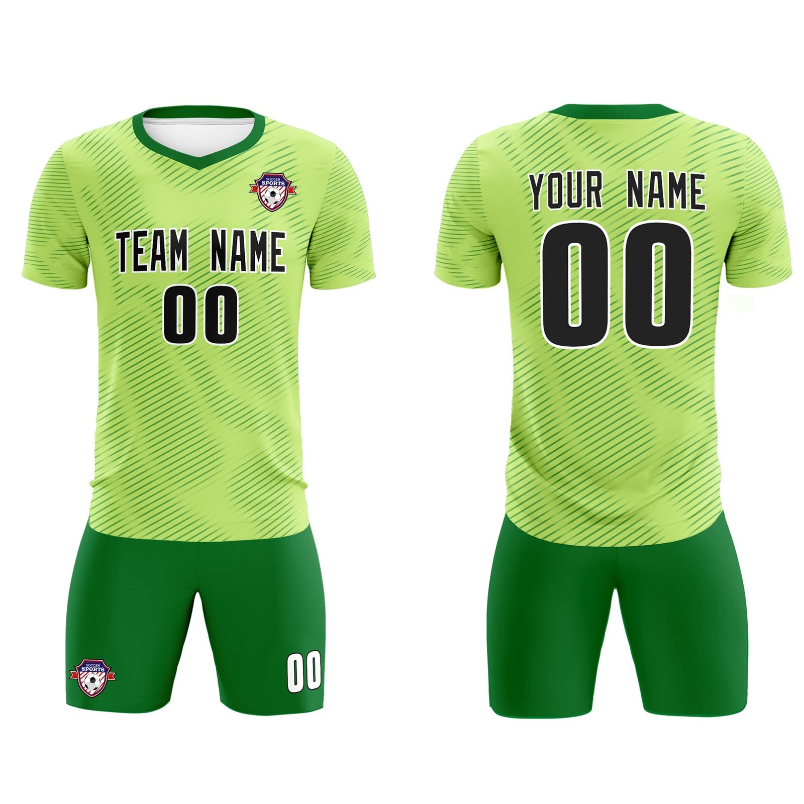 Custom Green Kelly Green Training Uniform For Men Soccer Sets Jersey