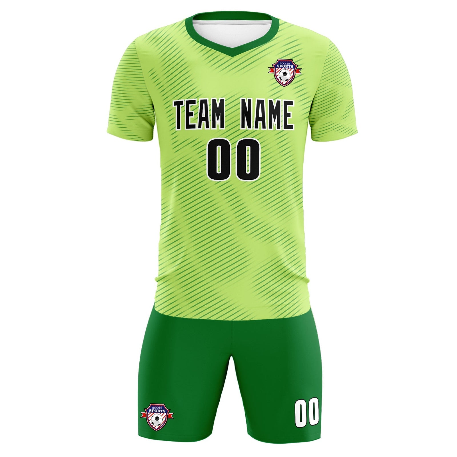 Custom Green Kelly Green Training Uniform For Men Soccer Sets Jersey