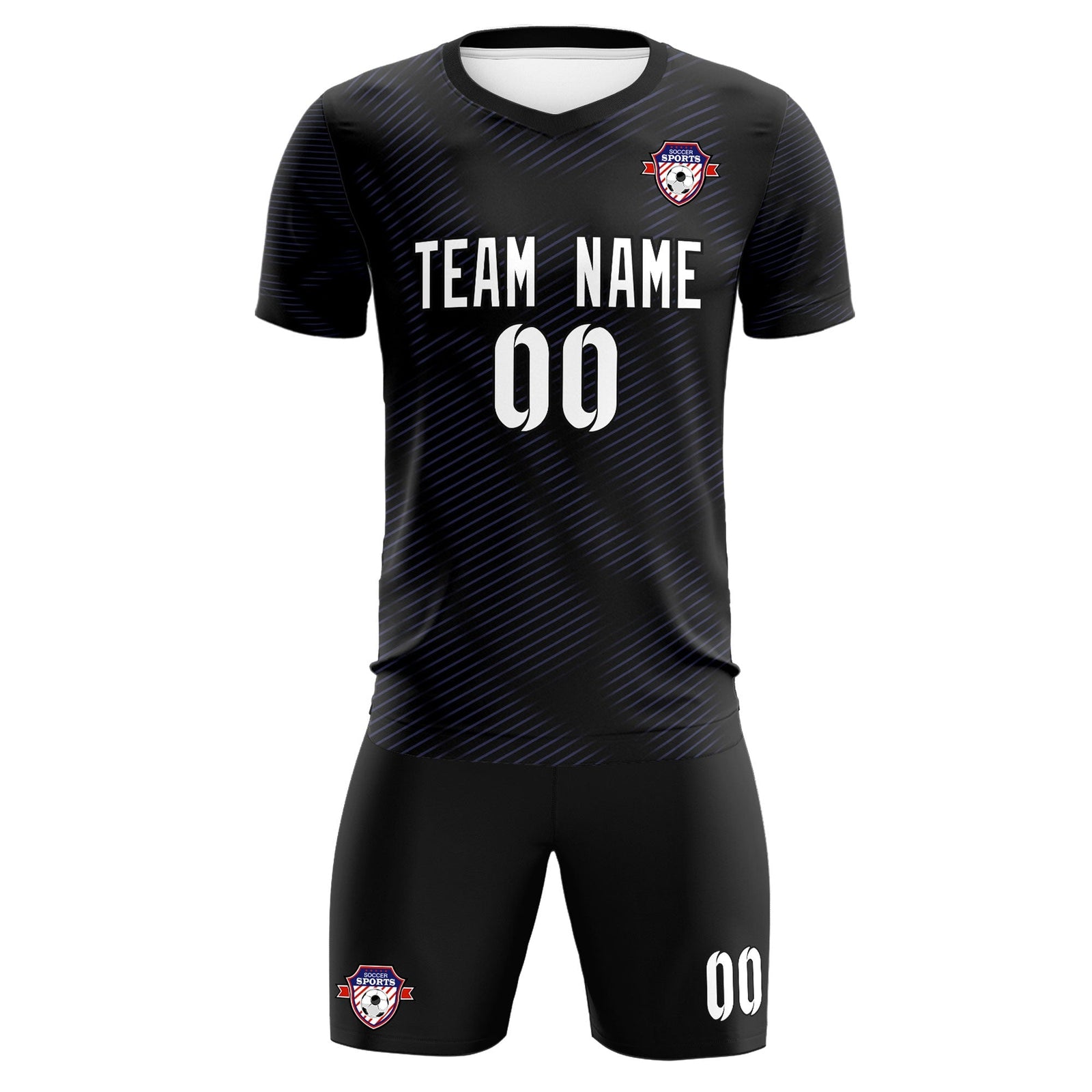Custom Black Purple Training Uniform For Men Soccer Sets Jersey