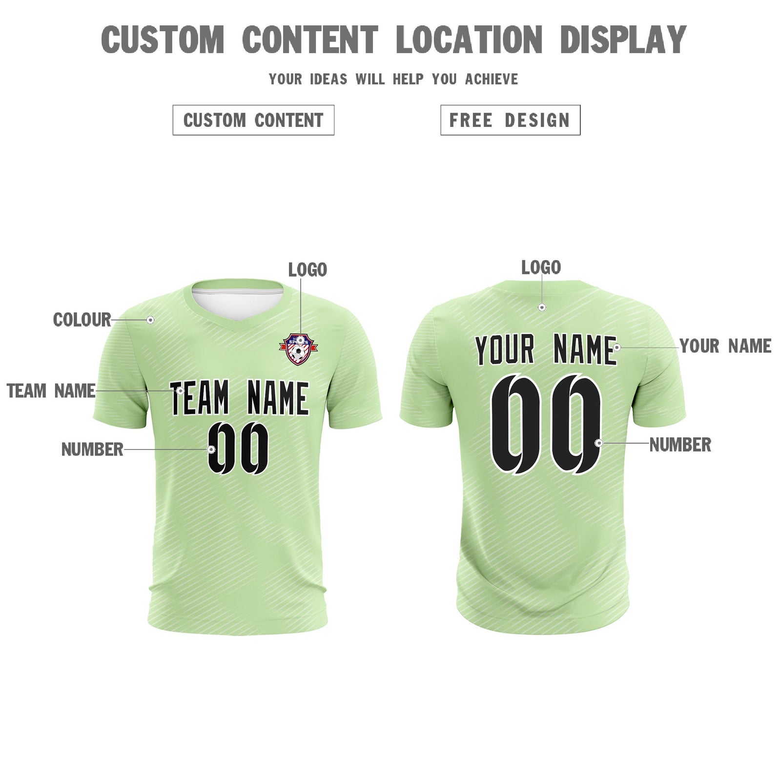 Custom Green White Training Uniform For Men Soccer Sets Jersey