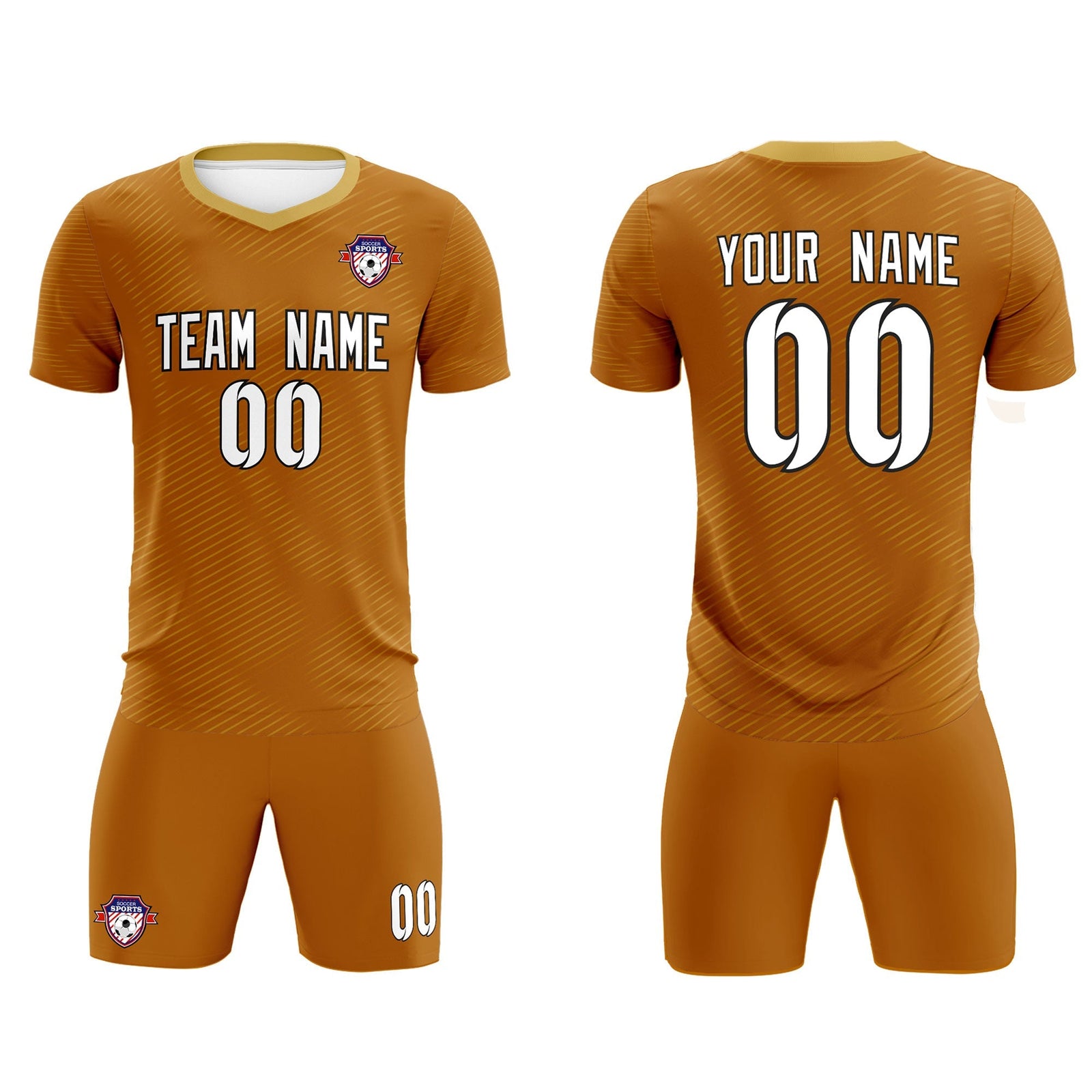 Custom Light Brown Khaki Training Uniform For Men Soccer Sets Jersey