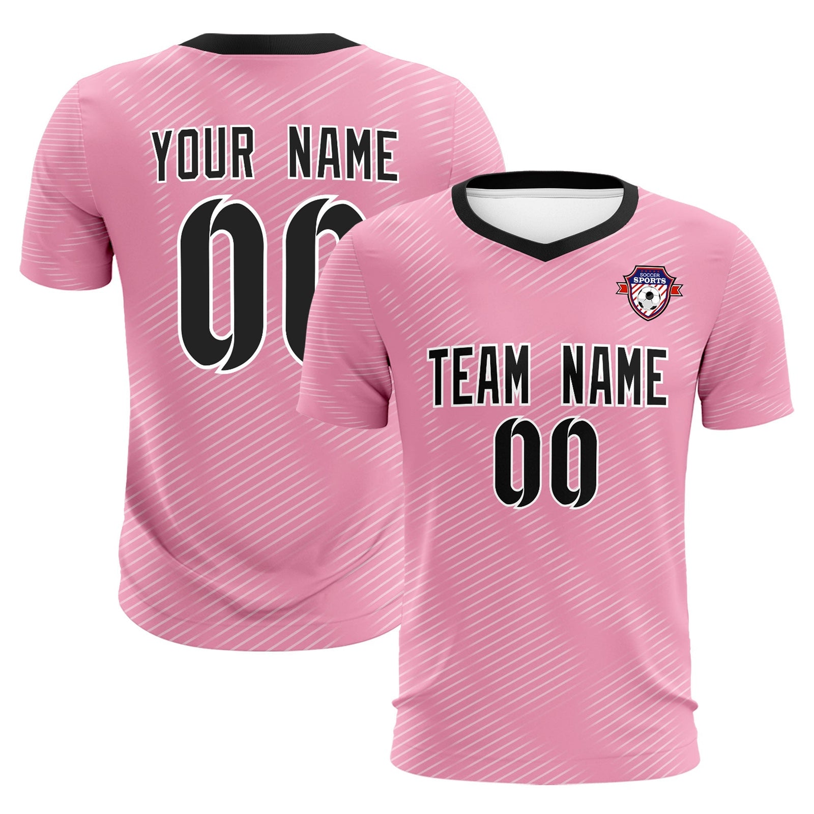 Custom Light Pink White Training Uniform For Men Soccer Sets Jersey