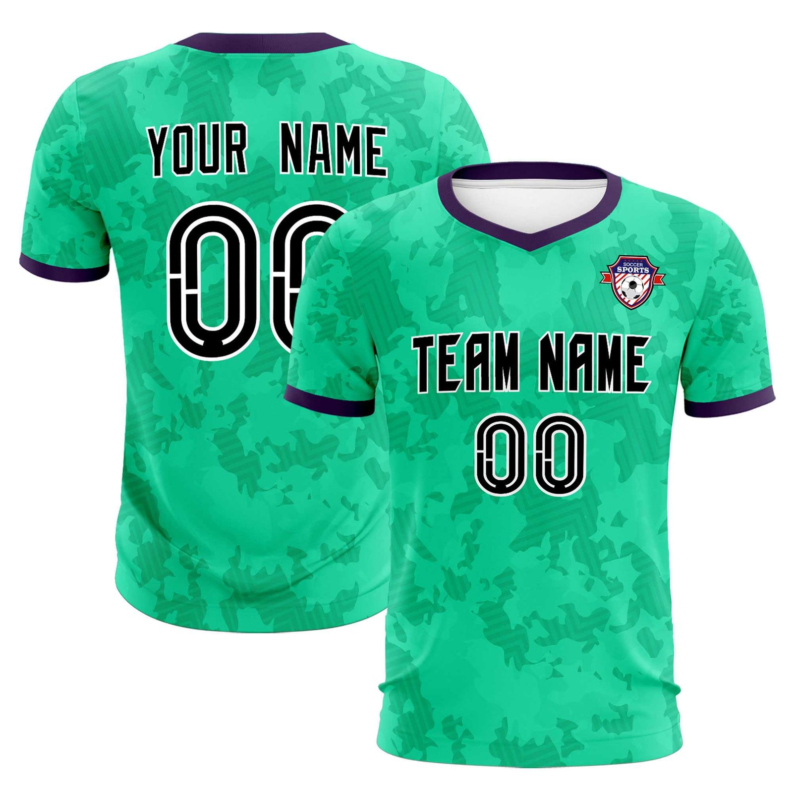 Custom Neon Green Camo sports Soccer Tops/Sets Jersey
