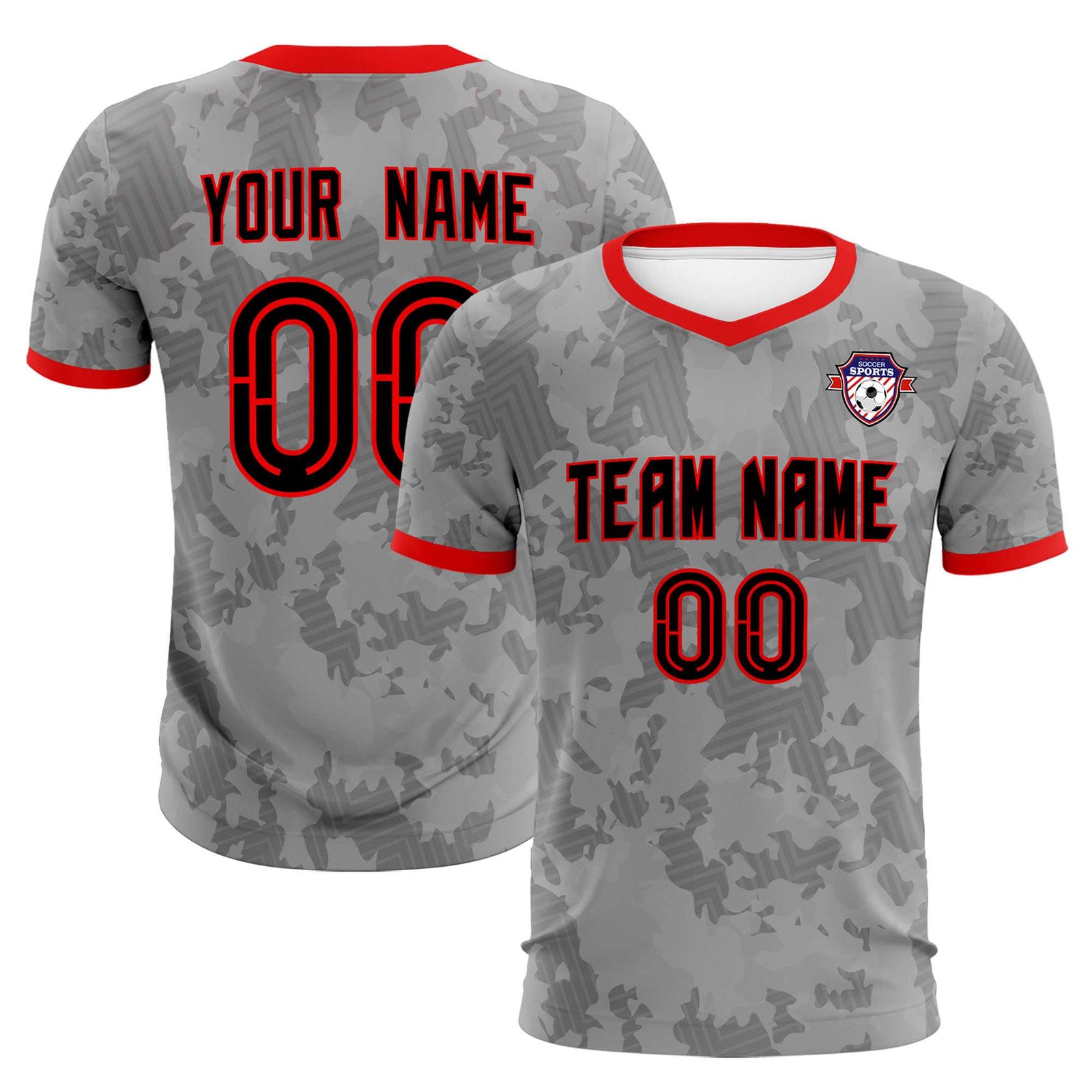Custom Dark Gray Camo sports Soccer Tops/Sets Jersey