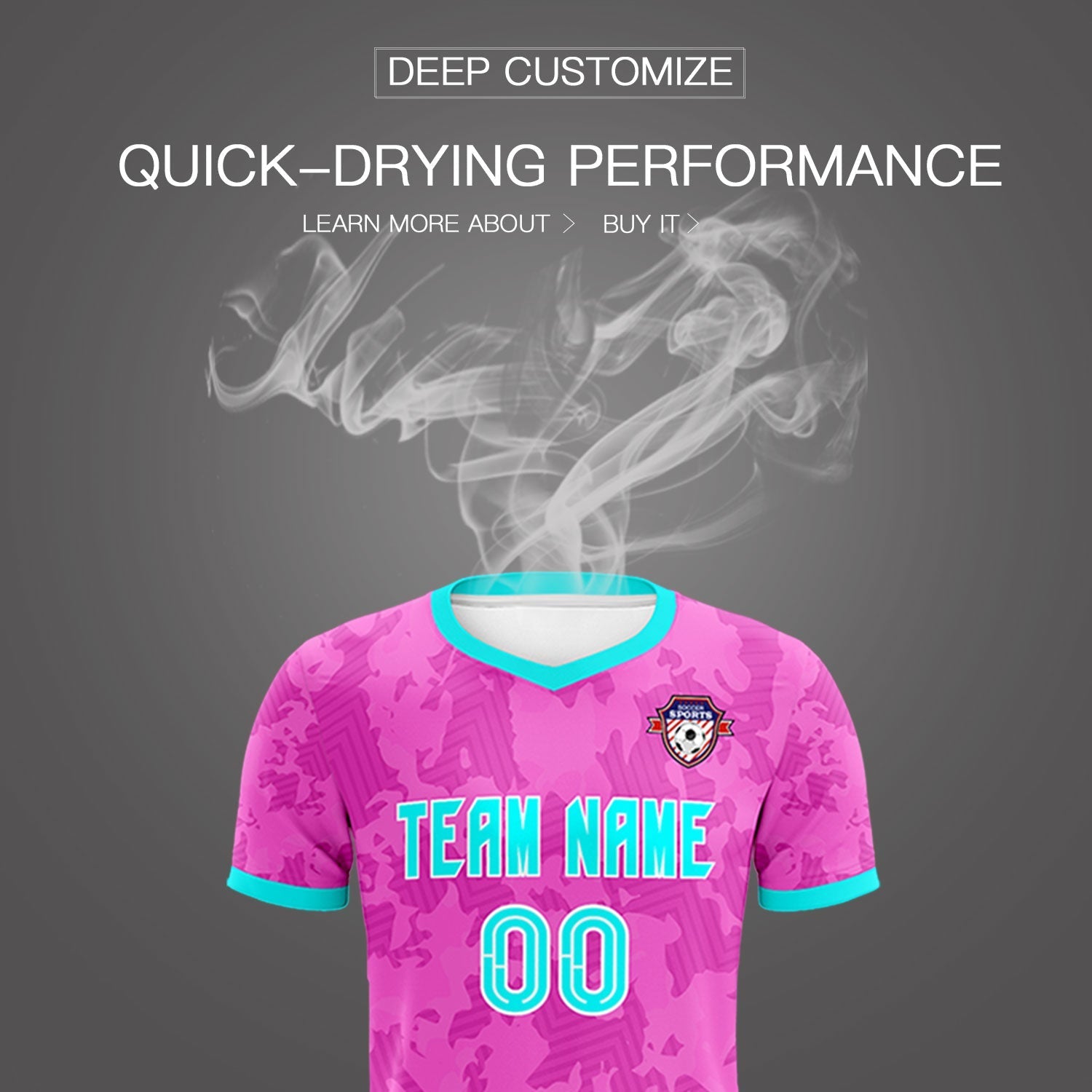 Custom Pink Camo sports Soccer Tops/Sets Jersey
