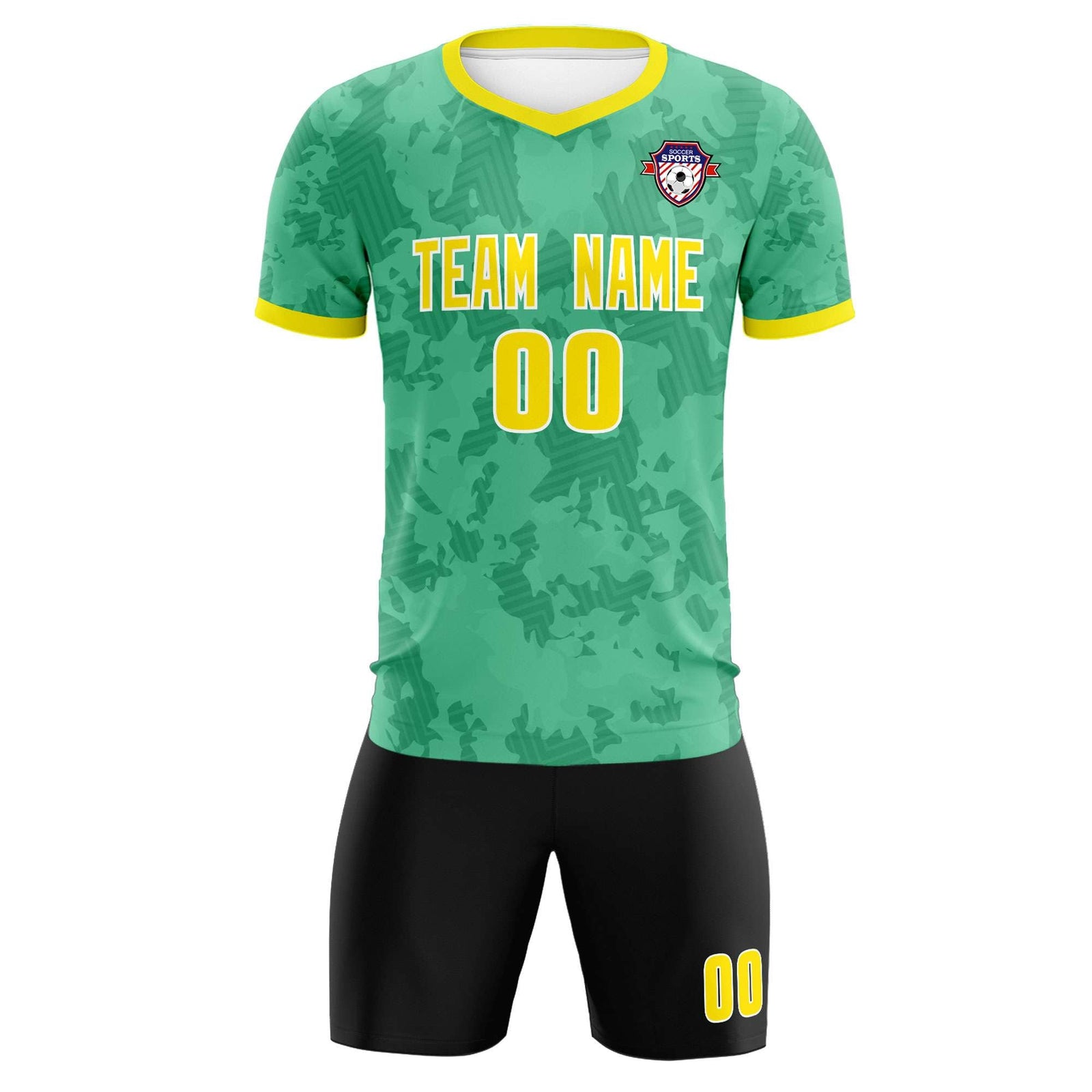 Custom Green Camo sports Soccer Tops/Sets Jersey